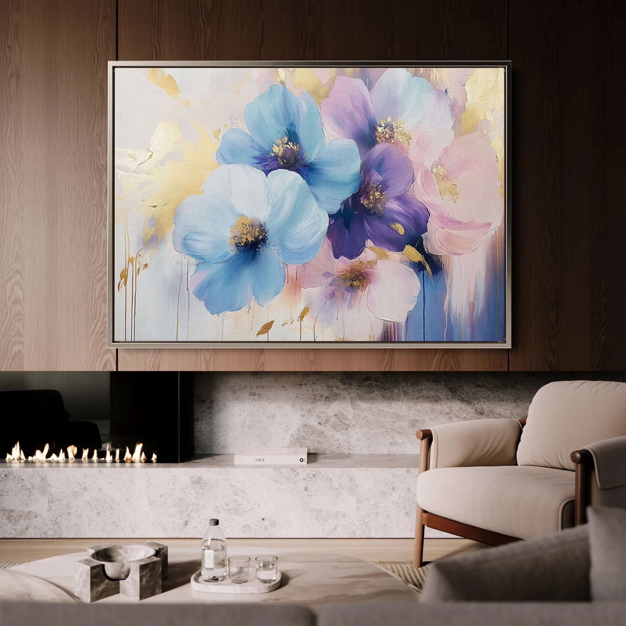 Floral 894 Canvas Art 18" x 24" / 45 x 60 cm / Black