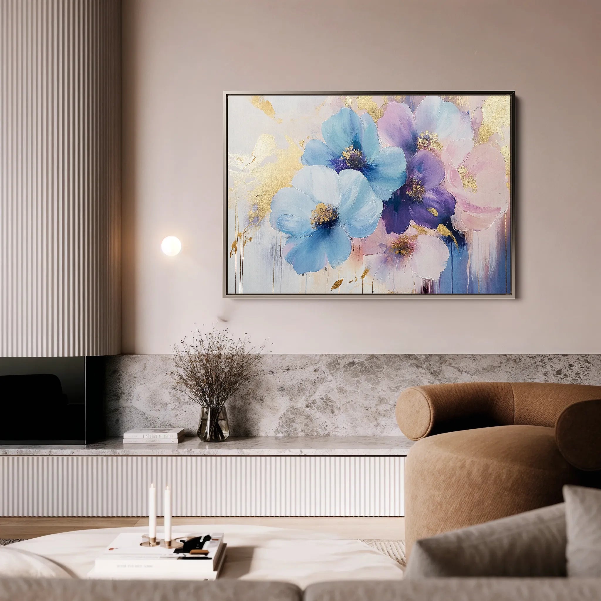Floral 894 Canvas Art 18" x 24" / 45 x 60 cm / Black