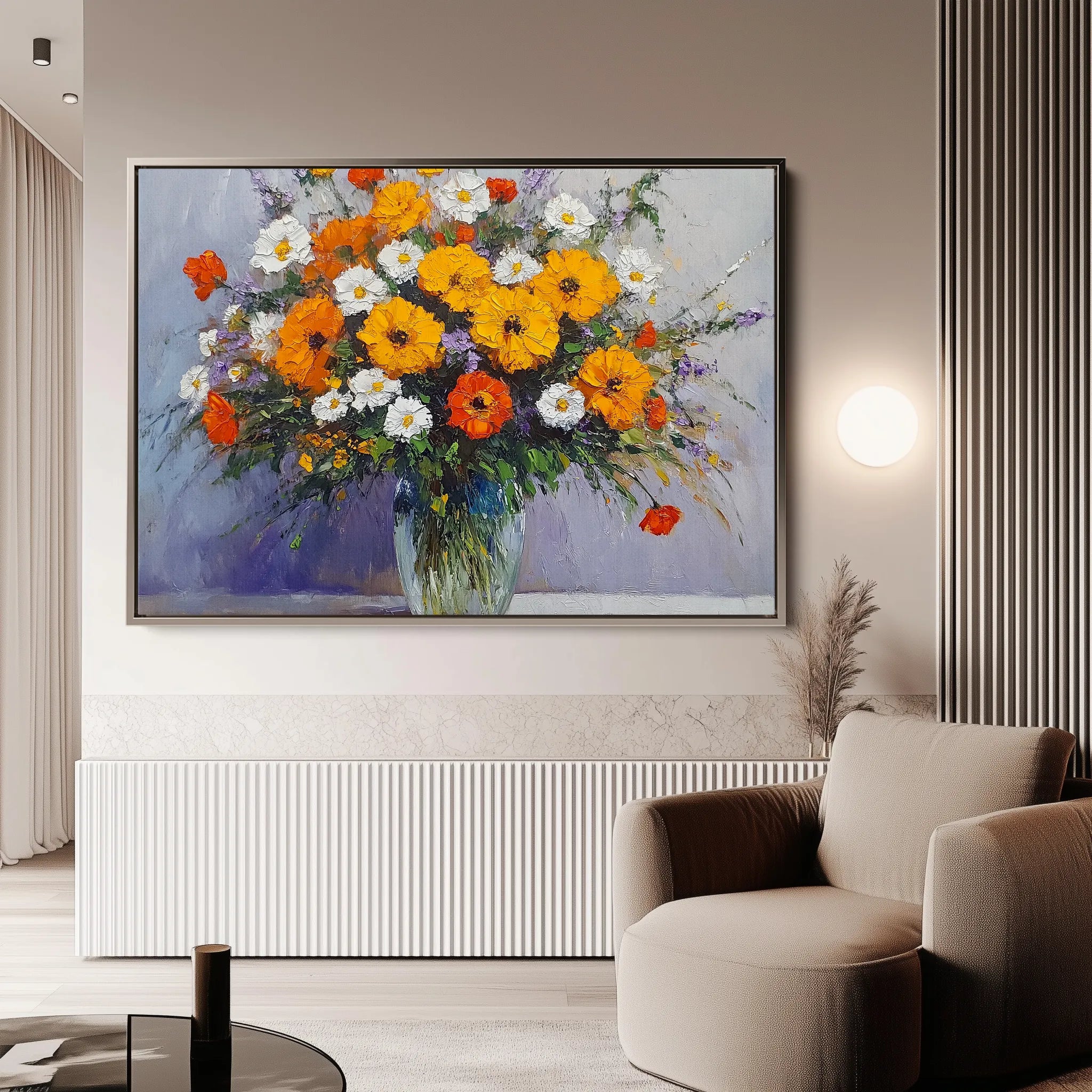 Floral 895 Canvas Art 18" x 24" / 45 x 60 cm / Black