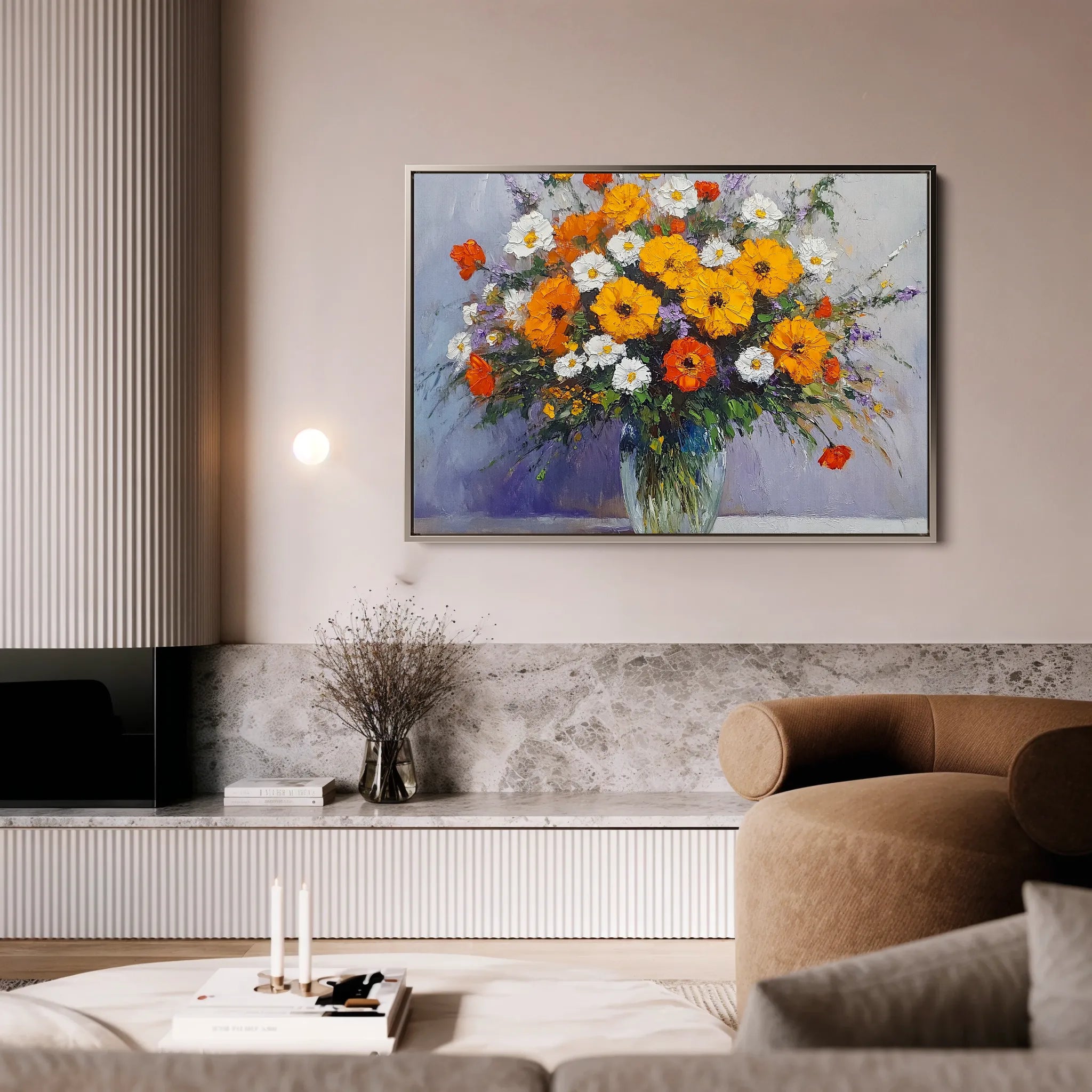 Floral 895 Canvas Art 18" x 24" / 45 x 60 cm / Black