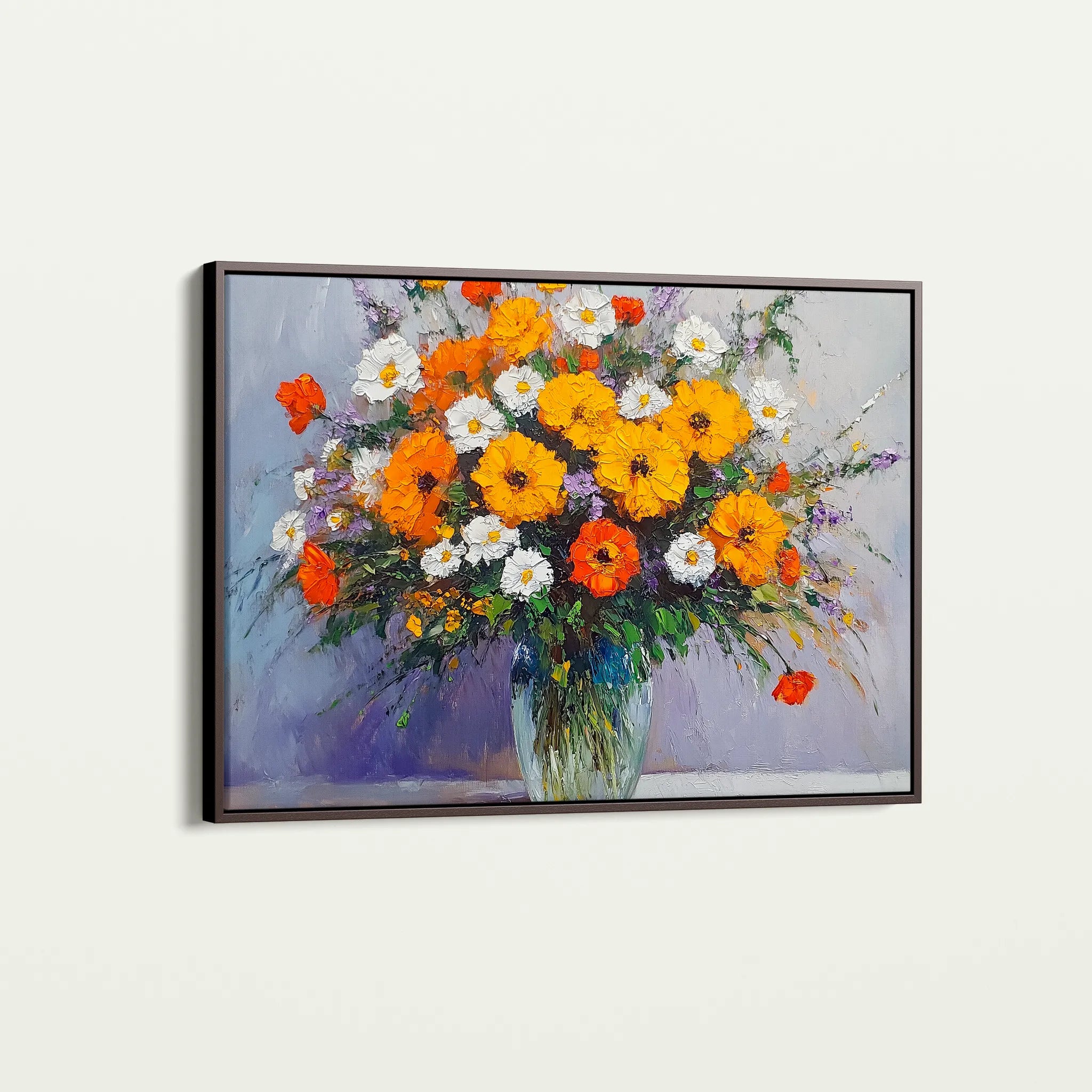 Floral 895 Canvas Art 18" x 24" / 45 x 60 cm / Black