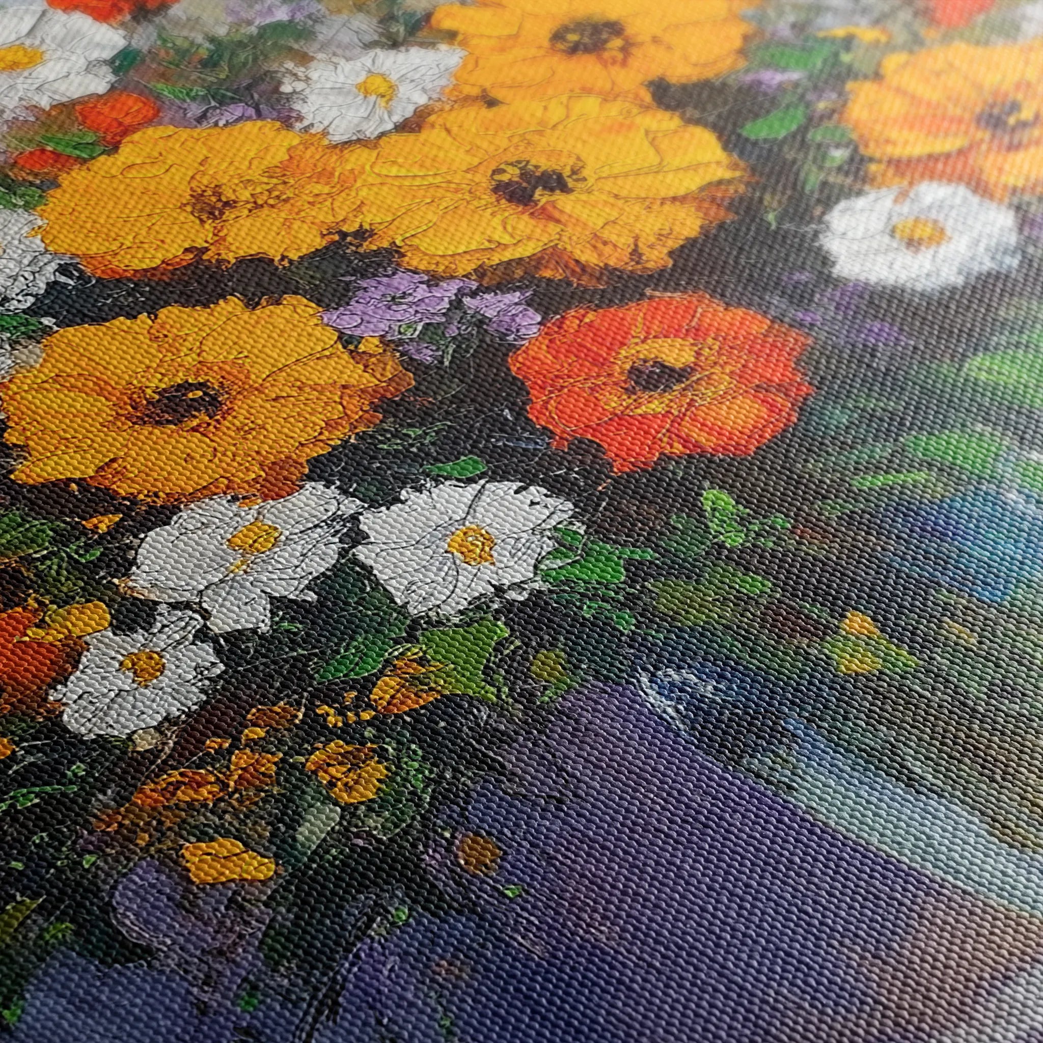 Floral 895 Canvas Art 18" x 24" / 45 x 60 cm / Black