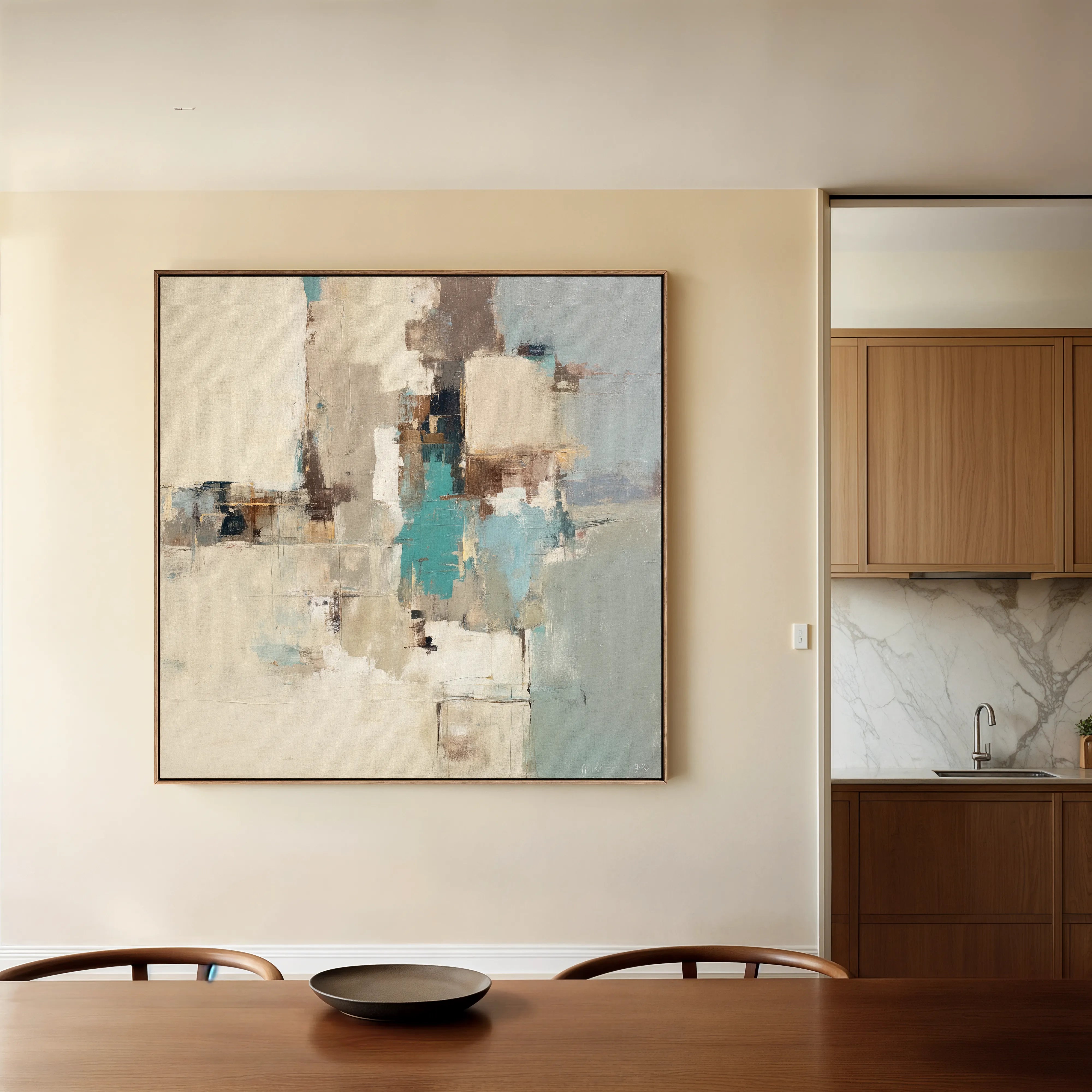 Abstract 896 Canvas Art 16" x 16" / 40 x 40 cm / Black