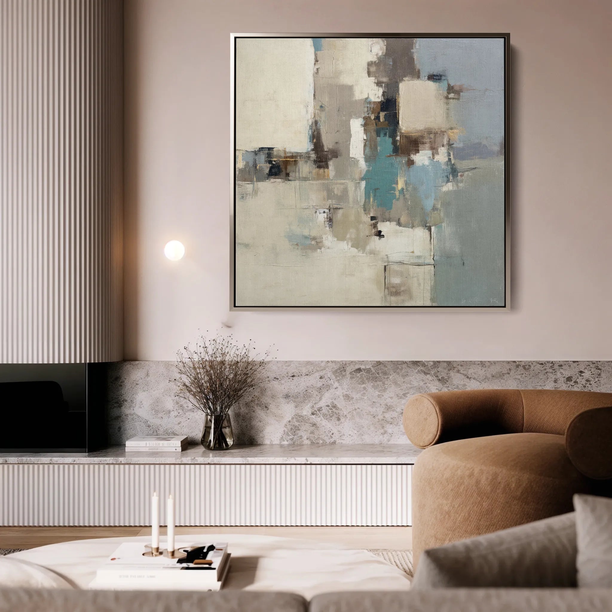 Abstract 896 Canvas Art 16" x 16" / 40 x 40 cm / Black