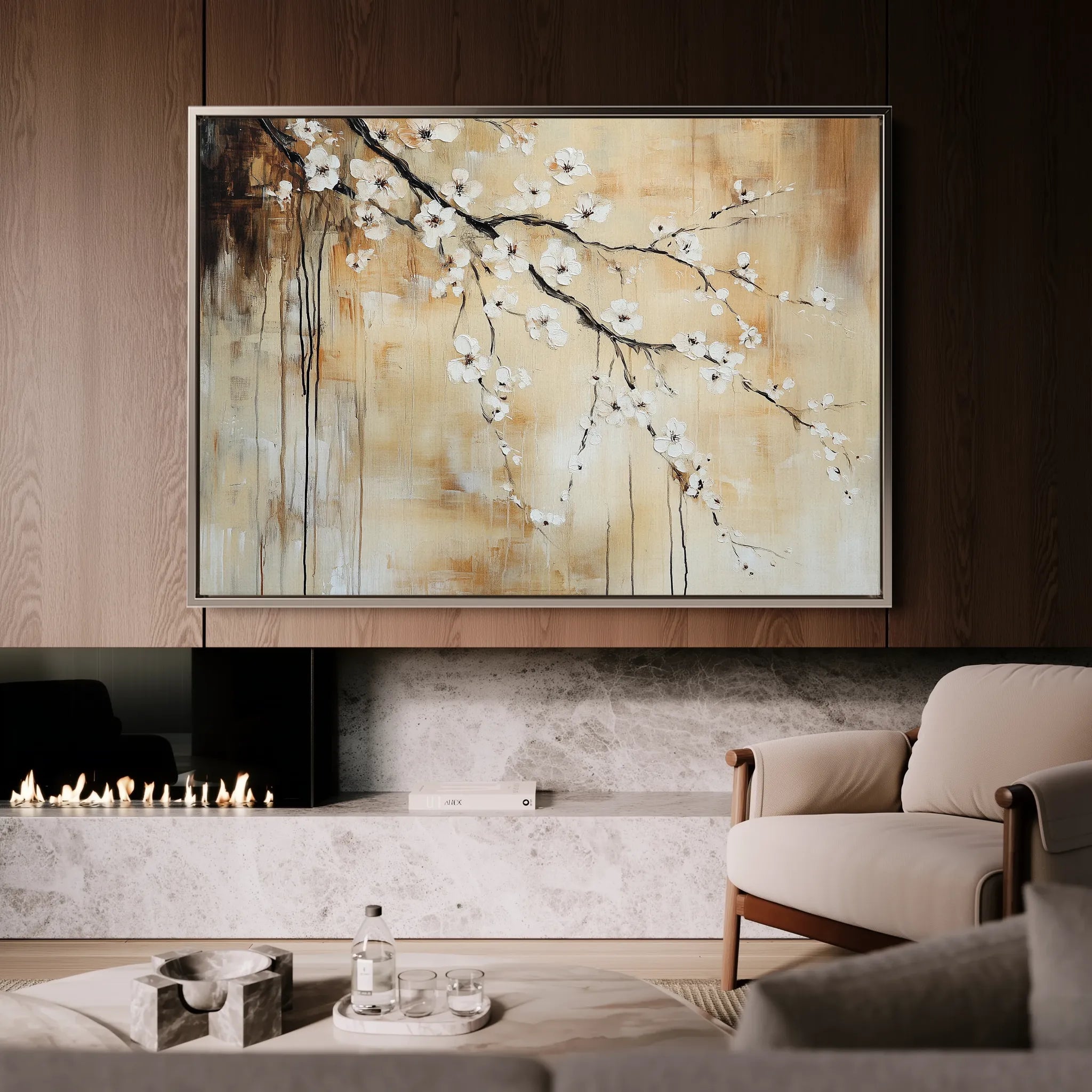 Floral 896 Canvas Art 18" x 24" / 45 x 60 cm / Black