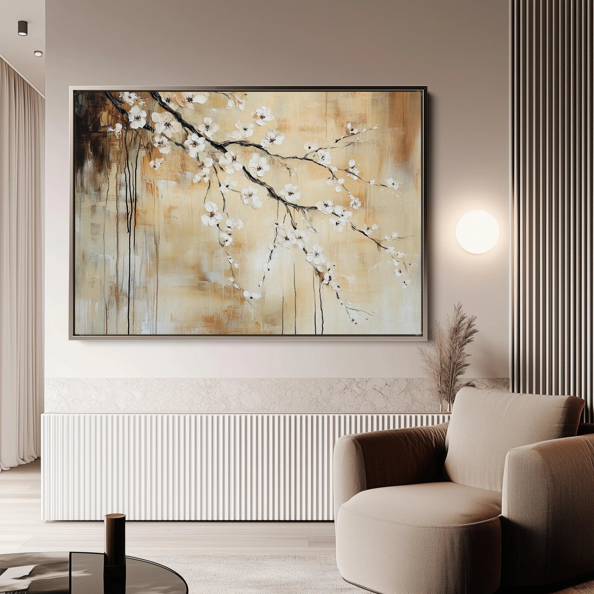 Floral 896 Canvas Art 18" x 24" / 45 x 60 cm / Black