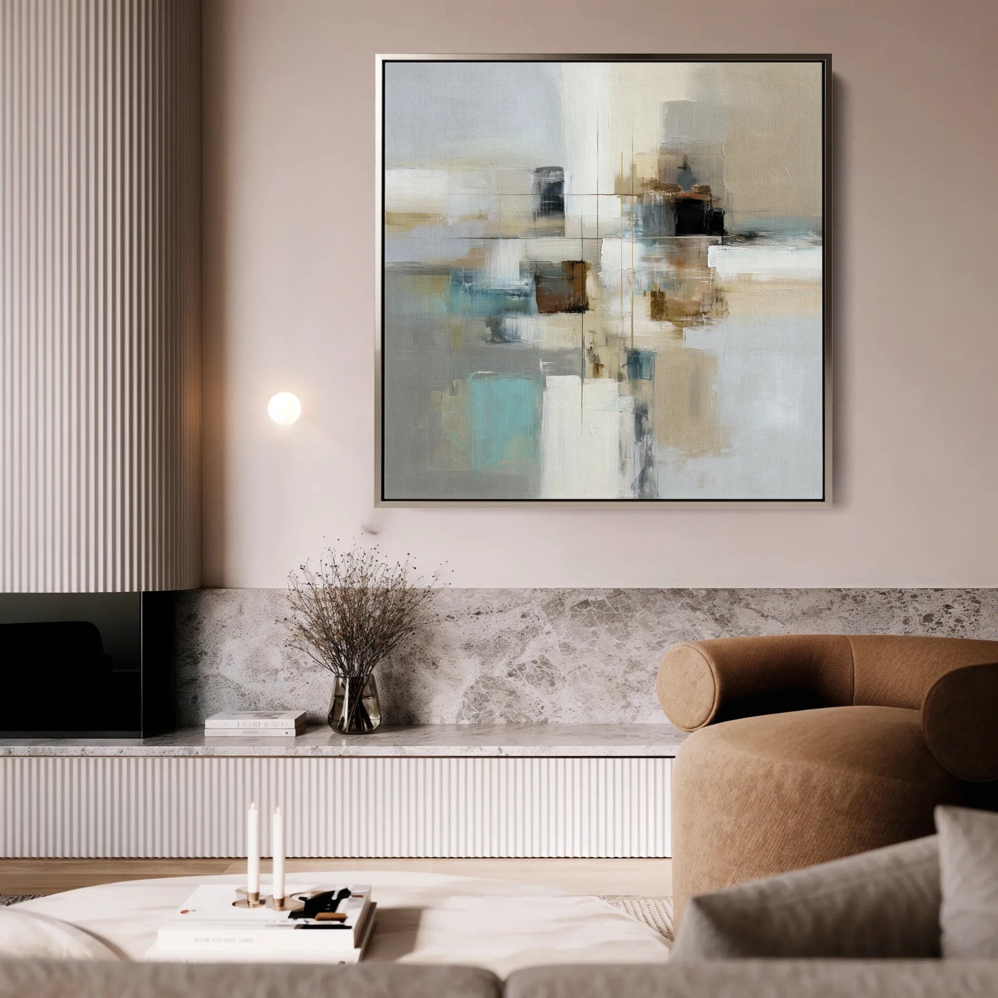 Abstract 897 Canvas Art 16" x 16" / 40 x 40 cm / Black