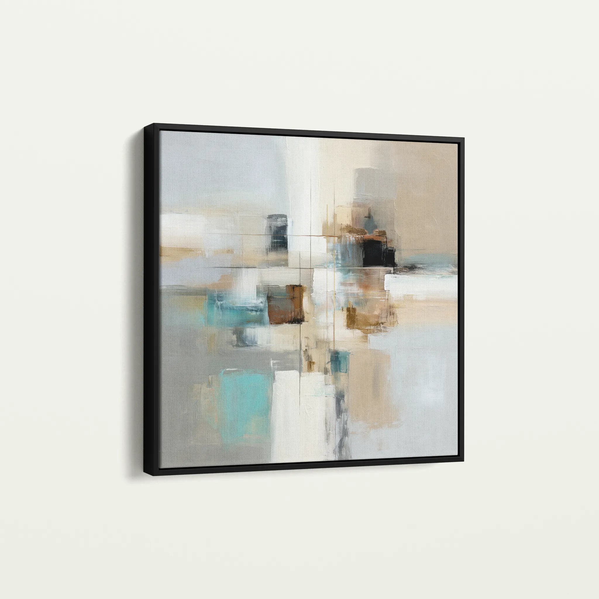 Abstract 897 Canvas Art 16" x 16" / 40 x 40 cm / Black