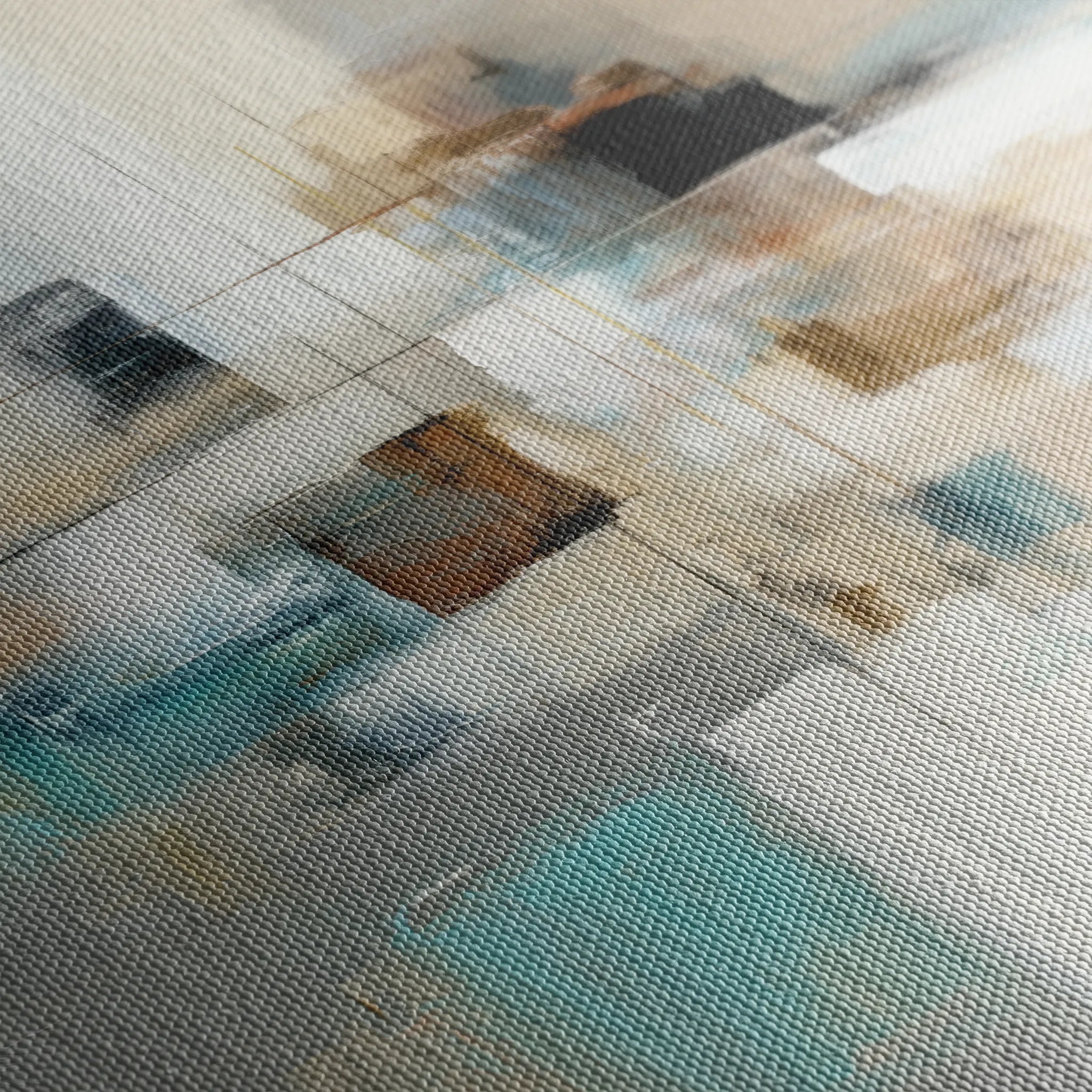 Abstract 897 Canvas Art 16" x 16" / 40 x 40 cm / Black