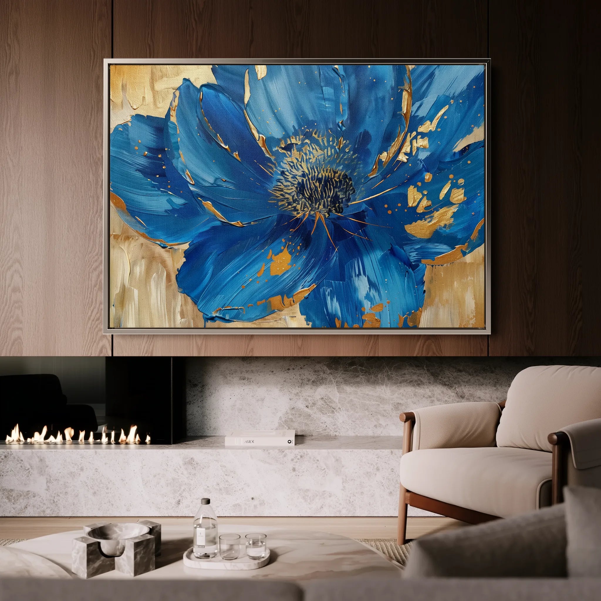Floral 897 Canvas Art 18" x 24" / 45 x 60 cm / Black