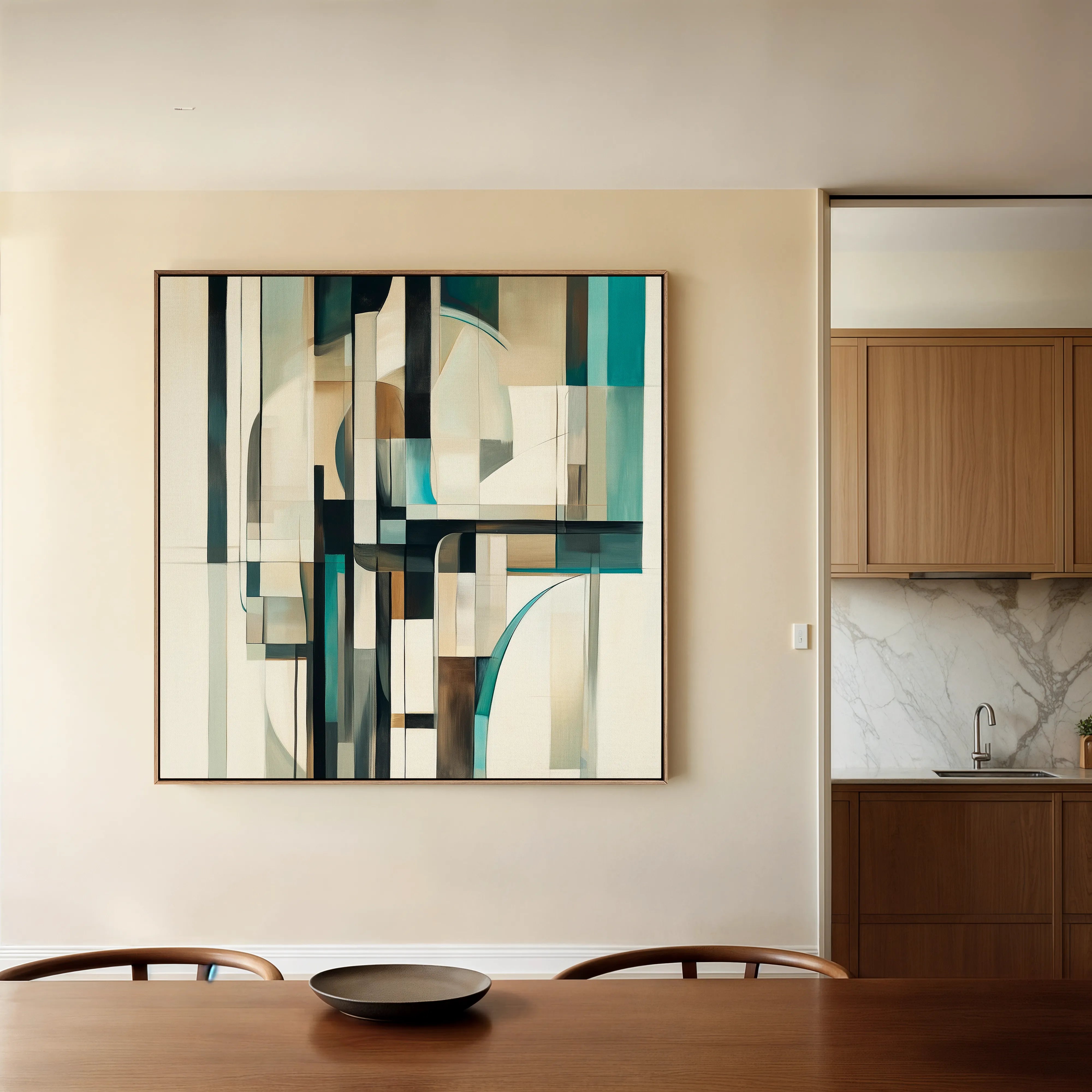 Abstract 899 Canvas Art 16" x 16" / 40 x 40 cm / Black