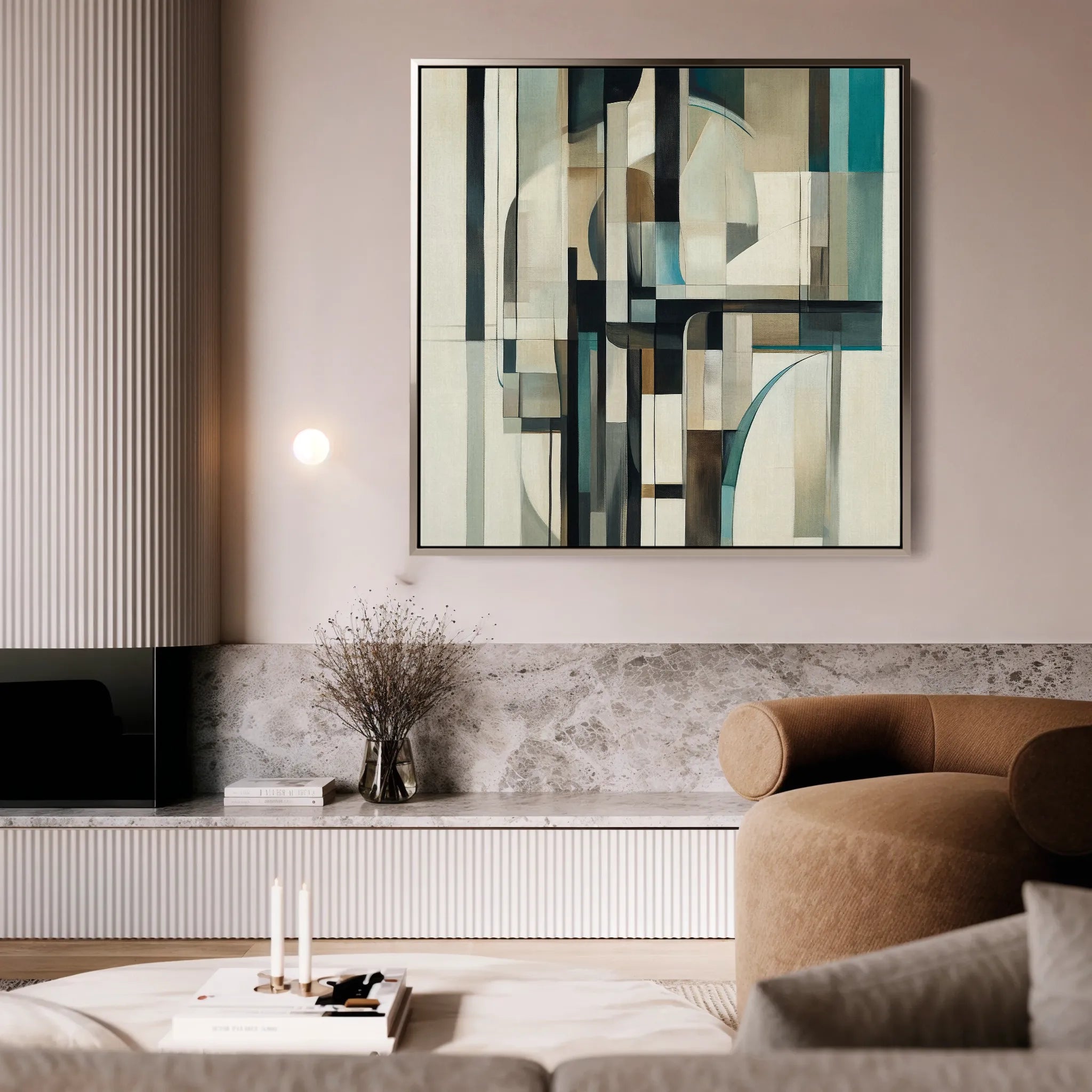 Abstract 899 Canvas Art 16" x 16" / 40 x 40 cm / Black
