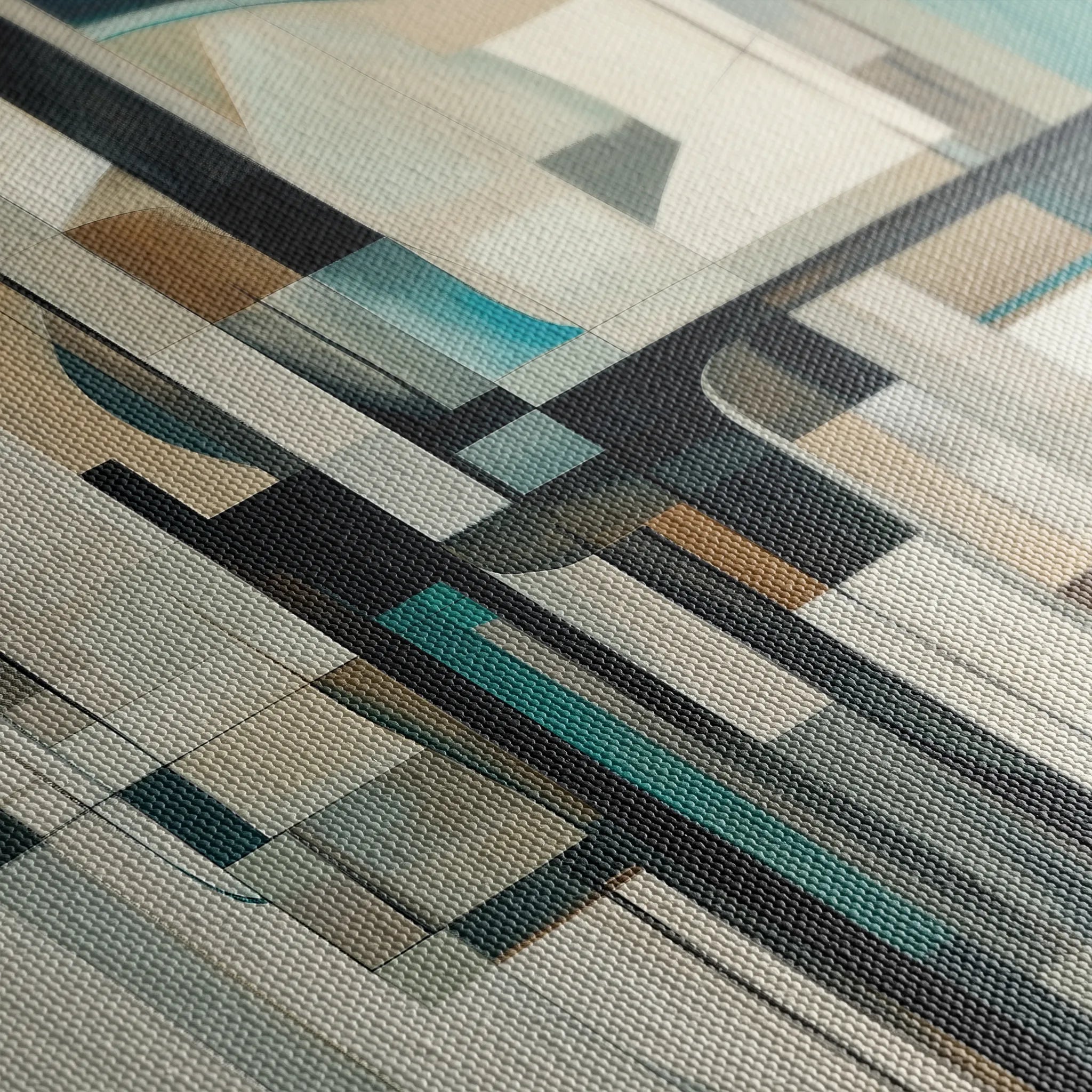 Abstract 899 Canvas Art 16" x 16" / 40 x 40 cm / Black