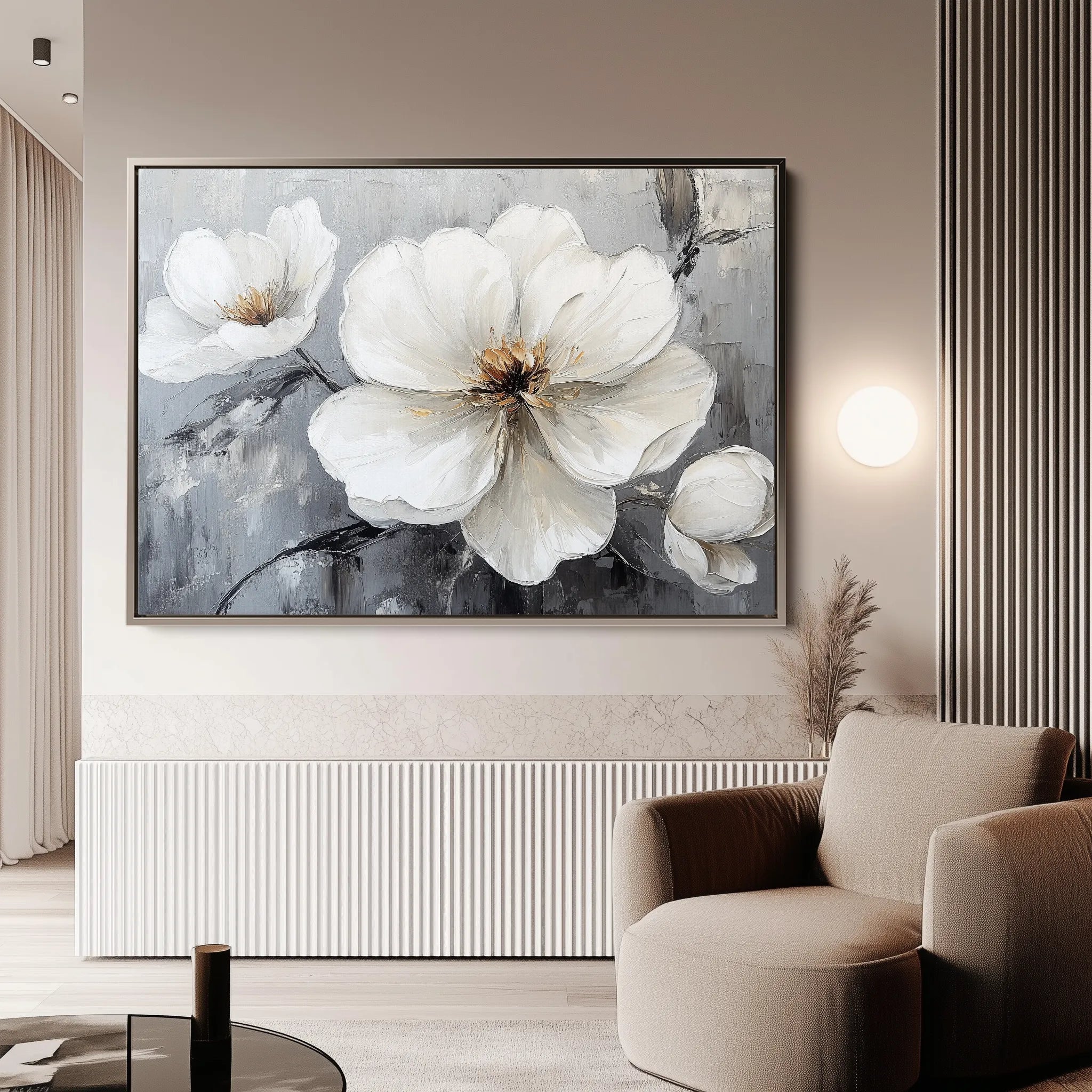 Floral 899 Canvas Art 18" x 24" / 45 x 60 cm / Black