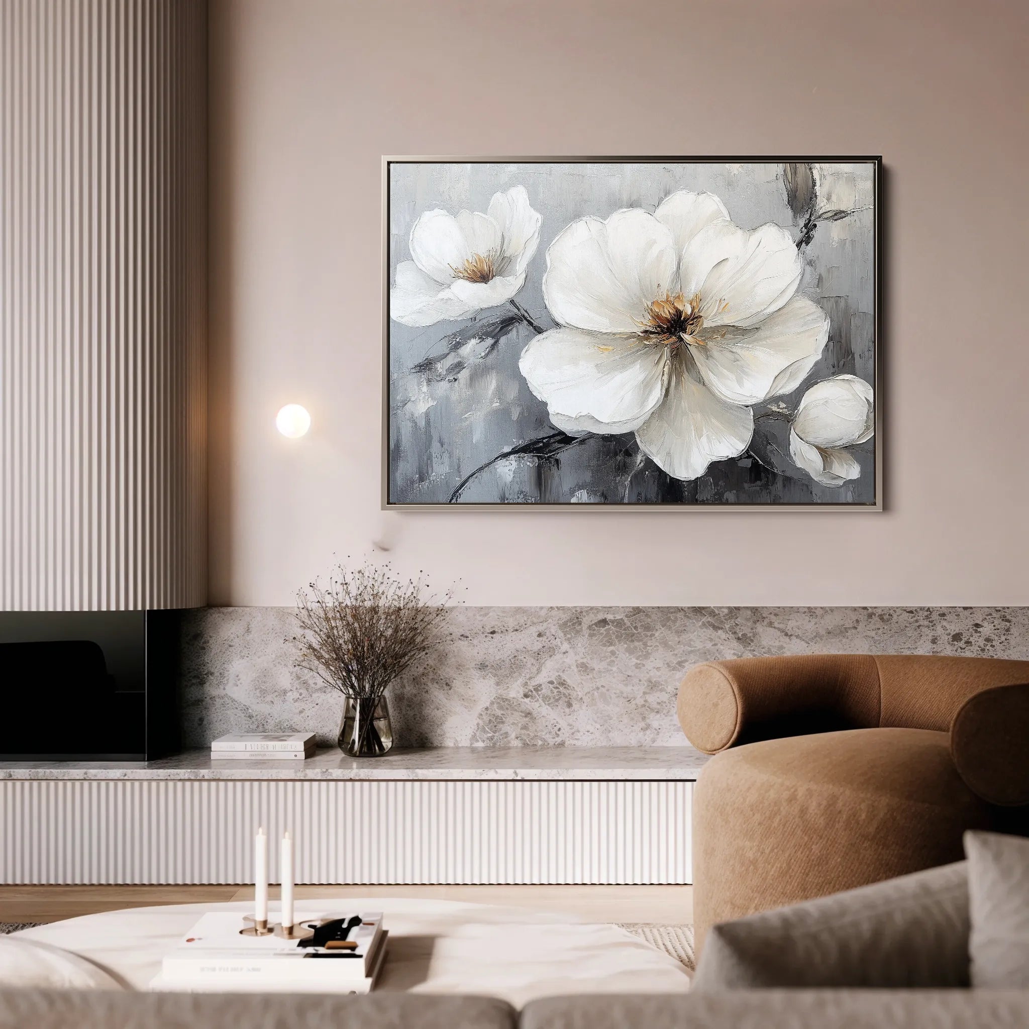 Floral 899 Canvas Art 18" x 24" / 45 x 60 cm / Black