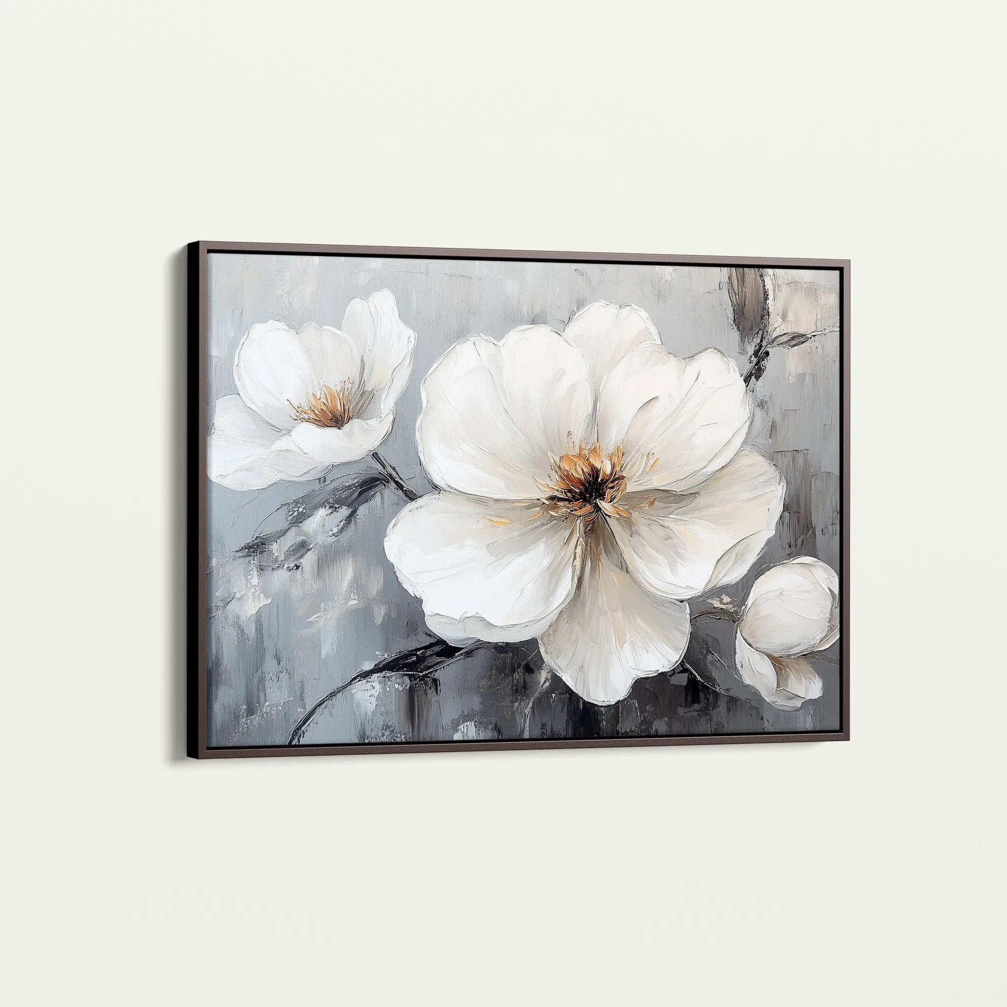 Floral 899 Canvas Art 18" x 24" / 45 x 60 cm / Black