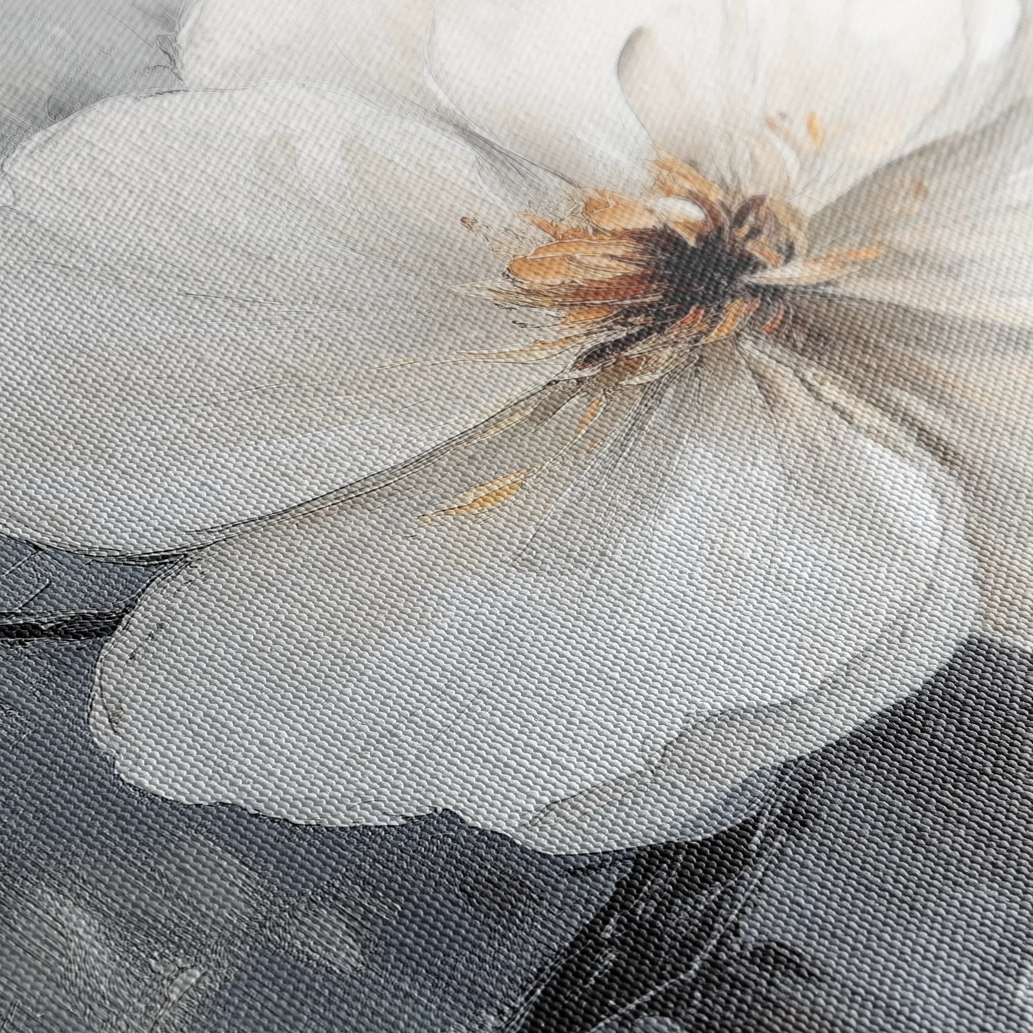 Floral 899 Canvas Art 18" x 24" / 45 x 60 cm / Black