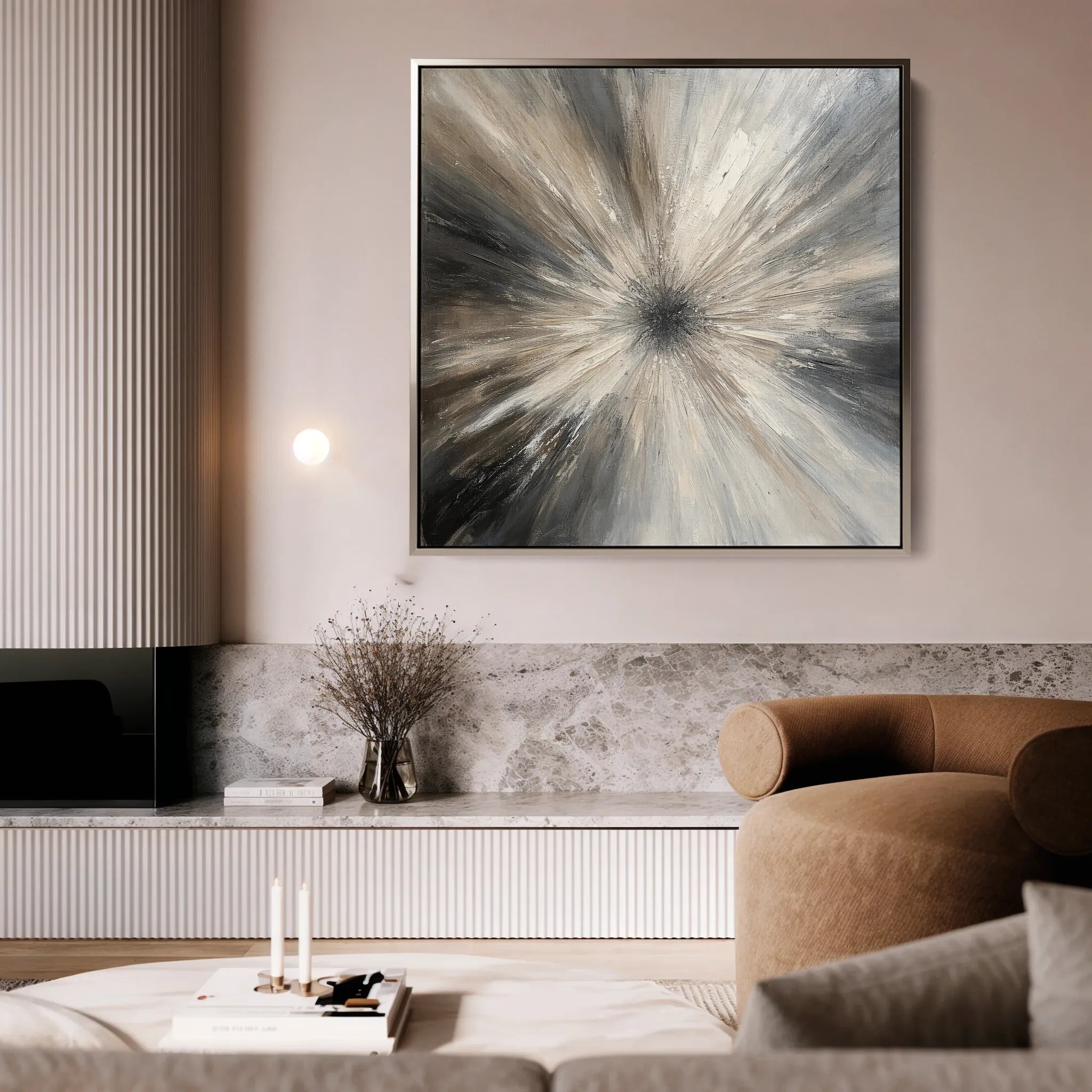 Abstract 900 Canvas Art 16" x 16" / 40 x 40 cm / Black