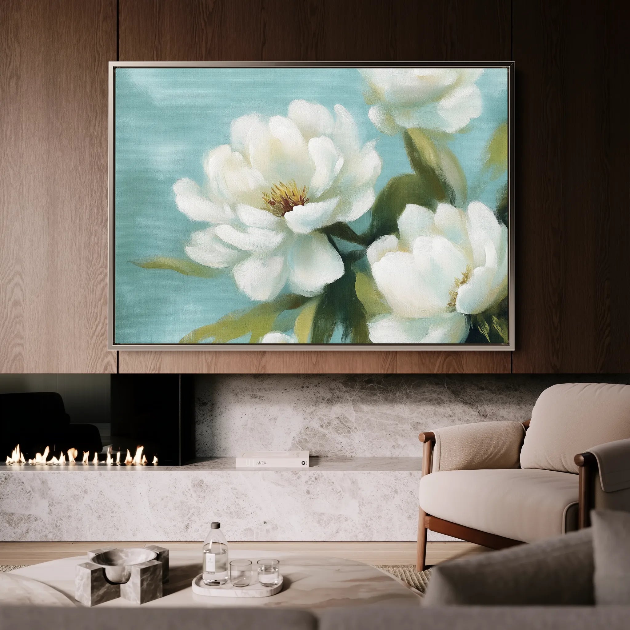 Floral 900 Canvas Art 18" x 24" / 45 x 60 cm / Black