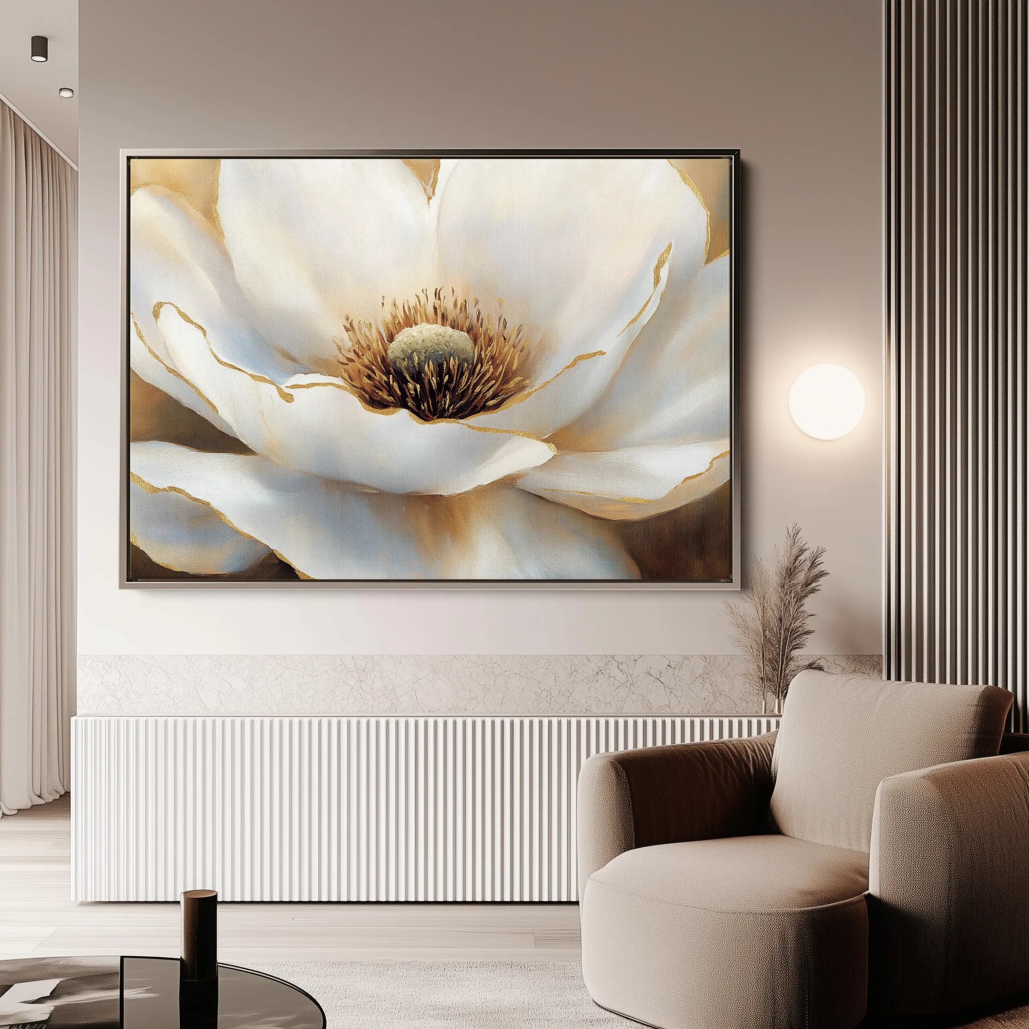 Floral 901 Canvas Art 18" x 24" / 45 x 60 cm / Black