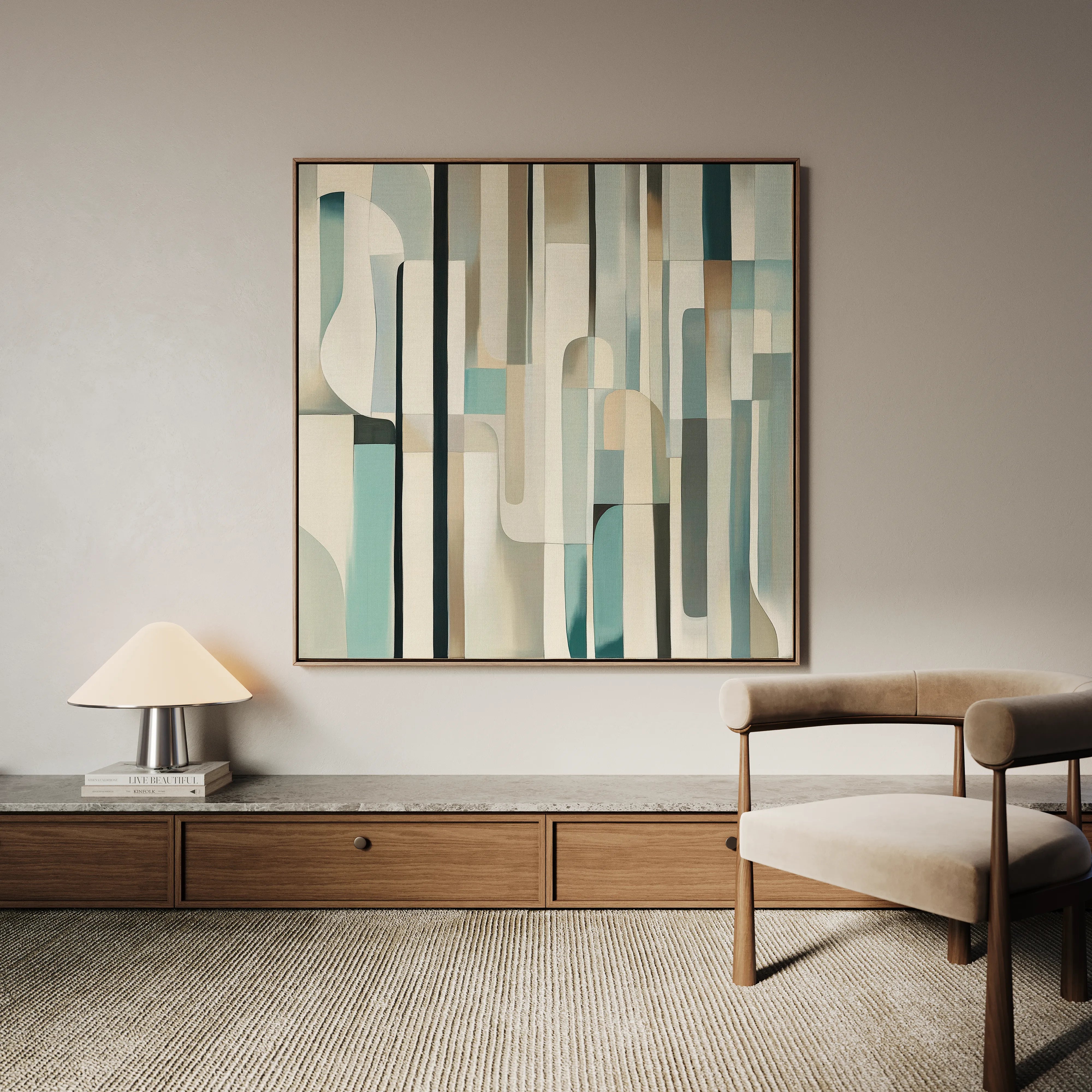 Abstract 902 Canvas Art 16" x 16" / 40 x 40 cm / Black