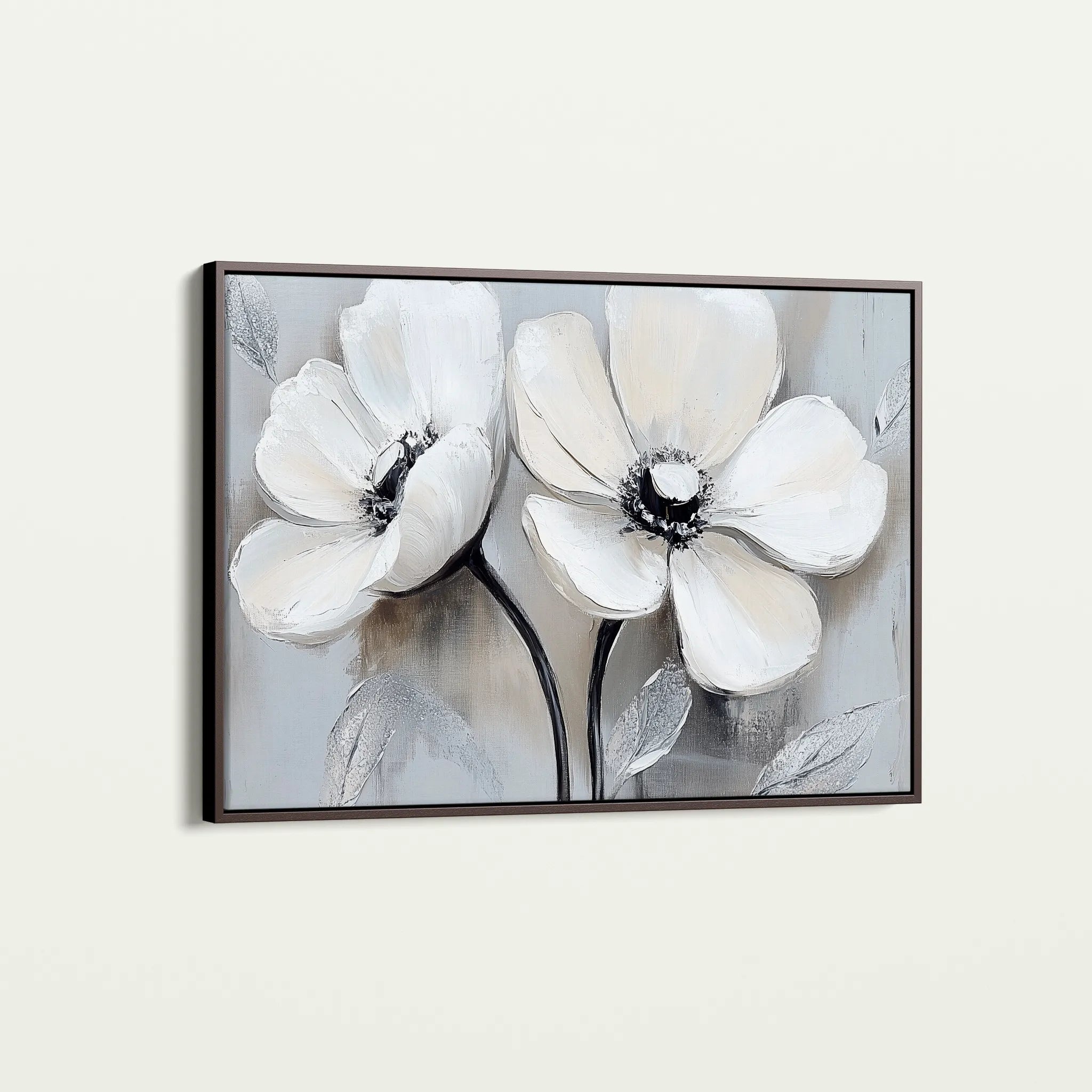 Floral 902 Canvas Art 18" x 24" / 45 x 60 cm / Black