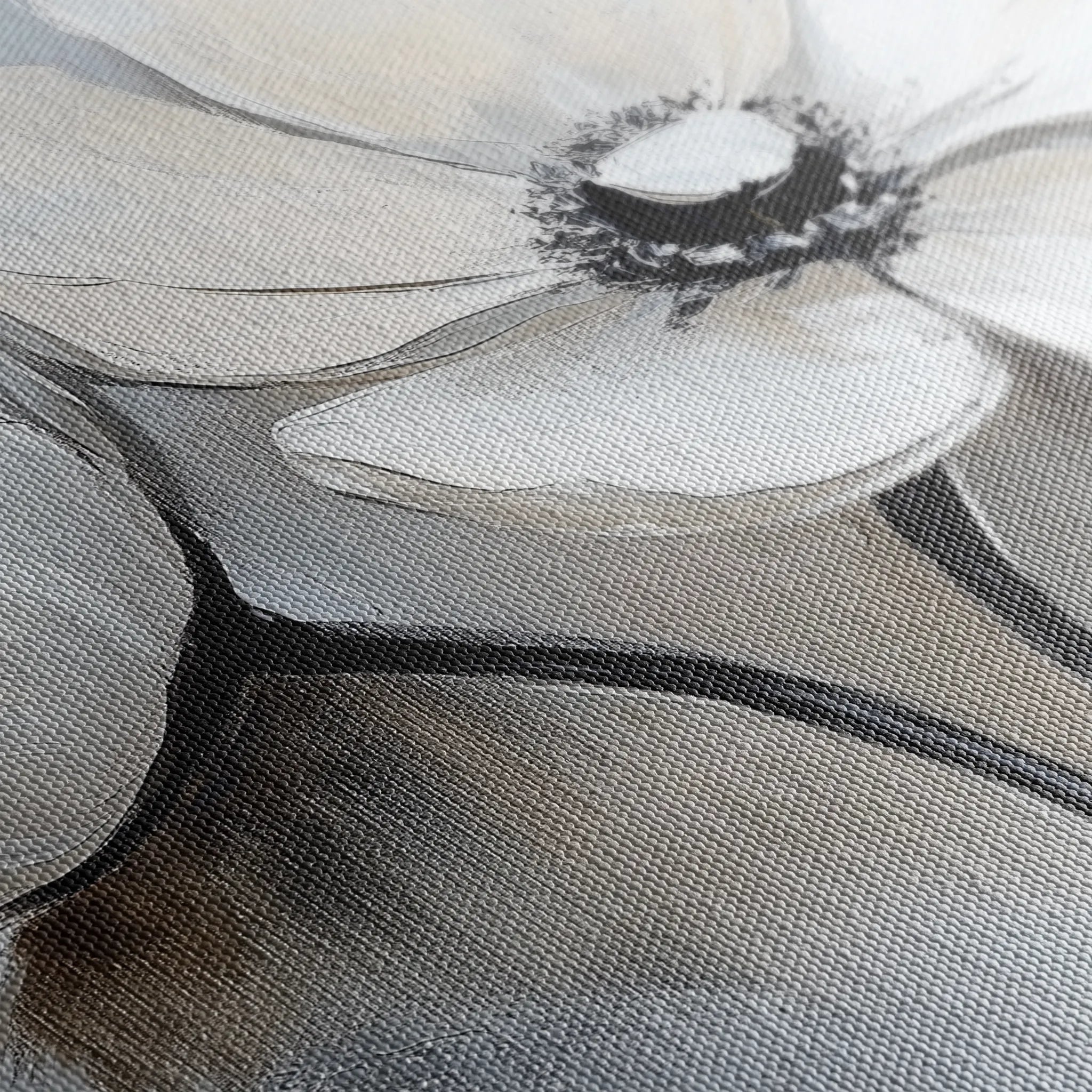 Floral 902 Canvas Art 18" x 24" / 45 x 60 cm / Black