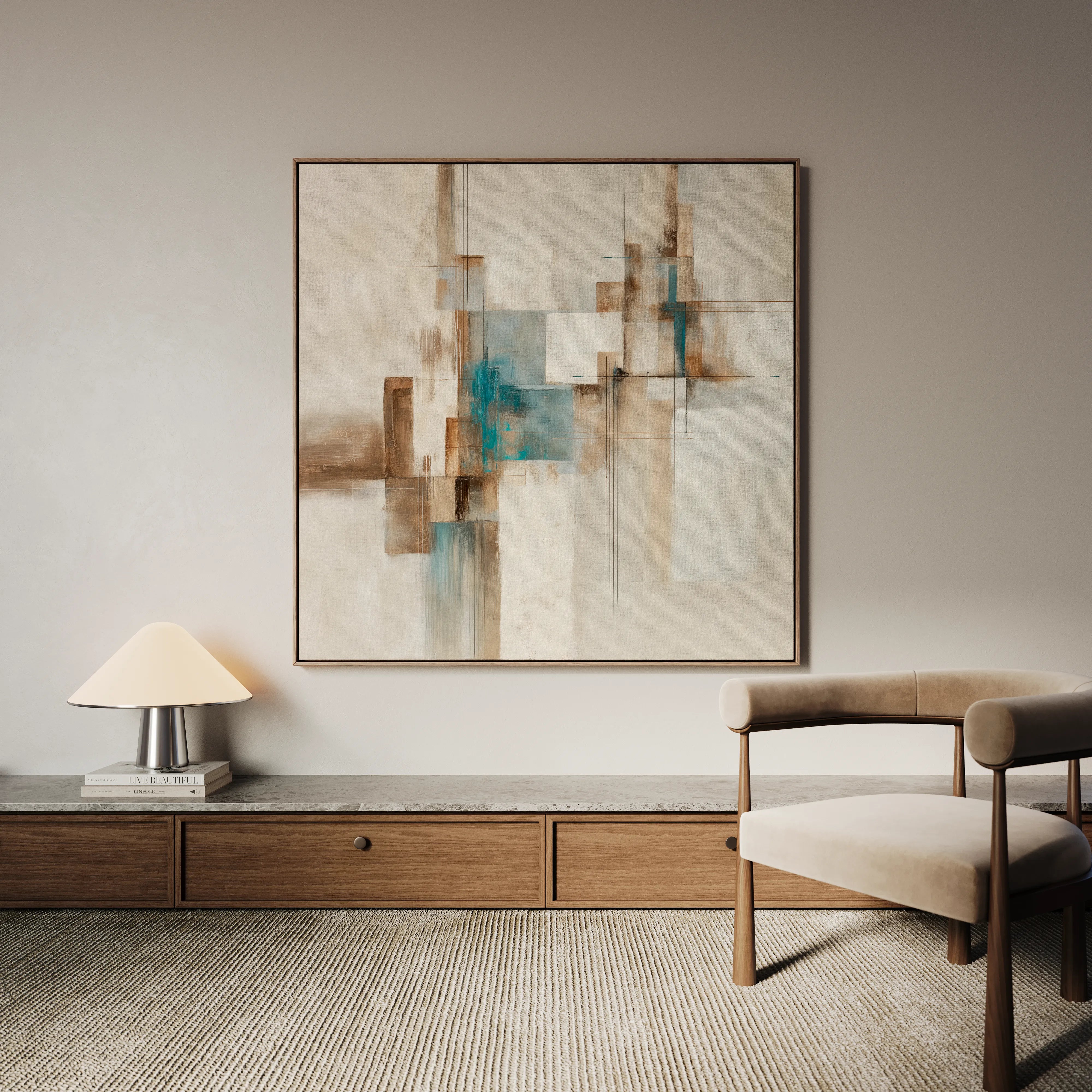 Abstract 903 Canvas Art 16" x 16" / 40 x 40 cm / Black