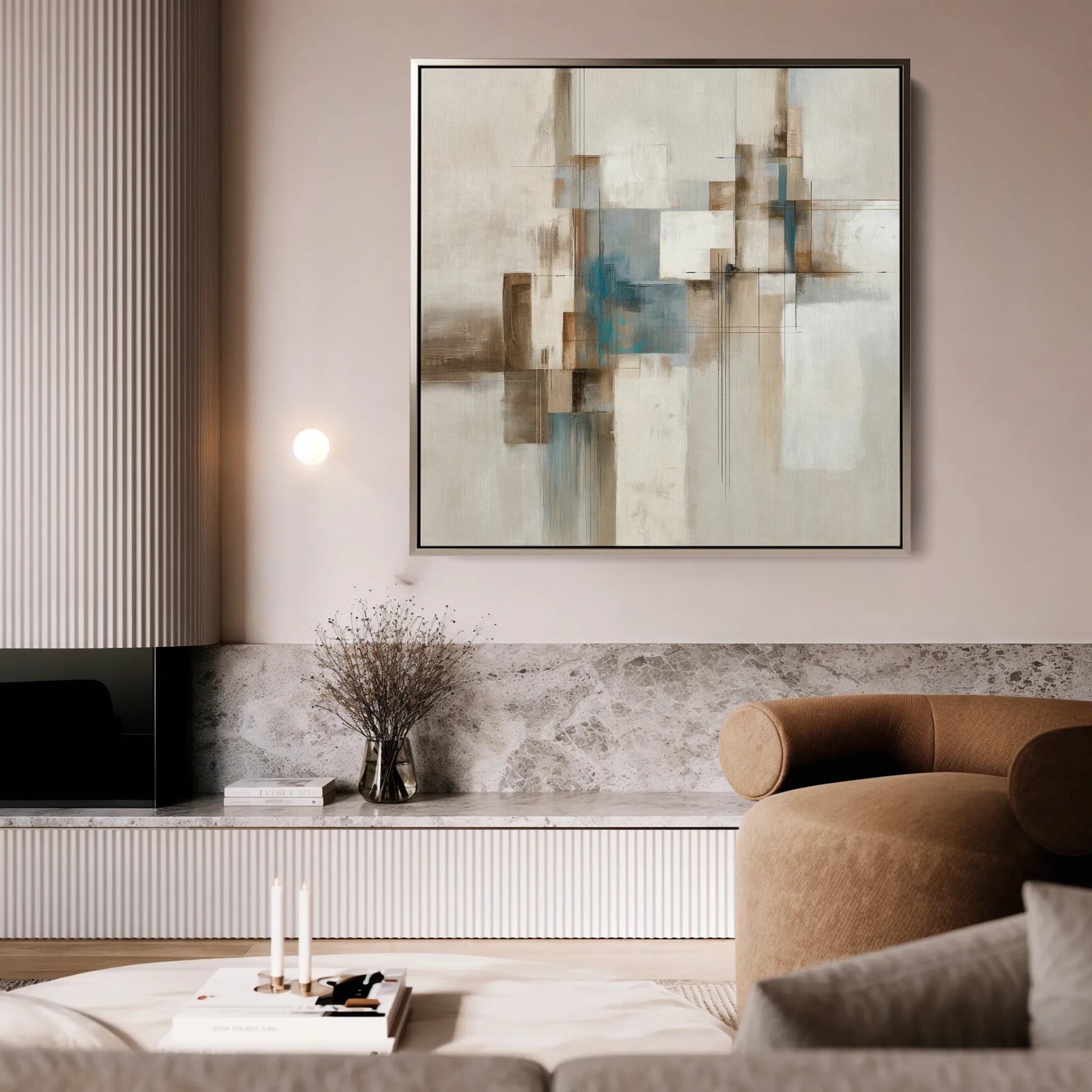 Abstract 903 Canvas Art 16" x 16" / 40 x 40 cm / Black
