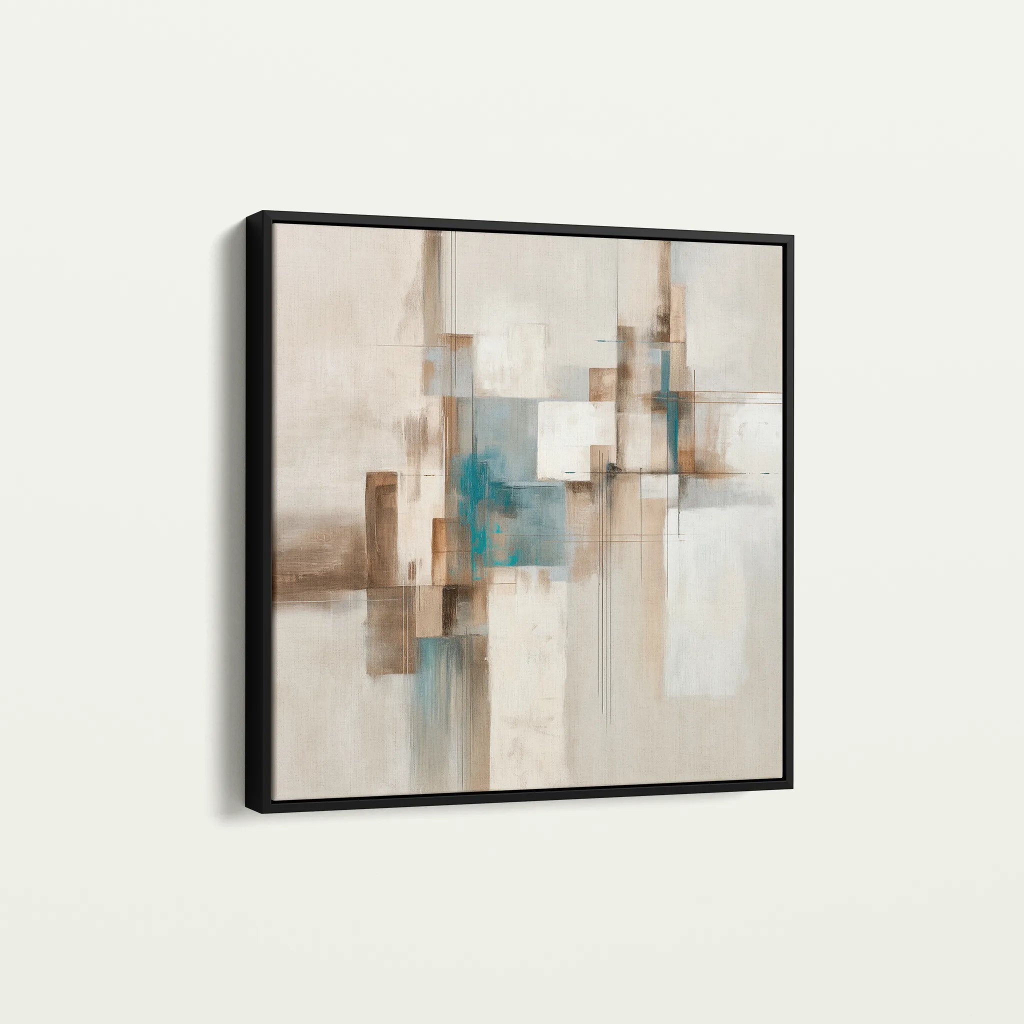 Abstract 903 Canvas Art 16" x 16" / 40 x 40 cm / Black