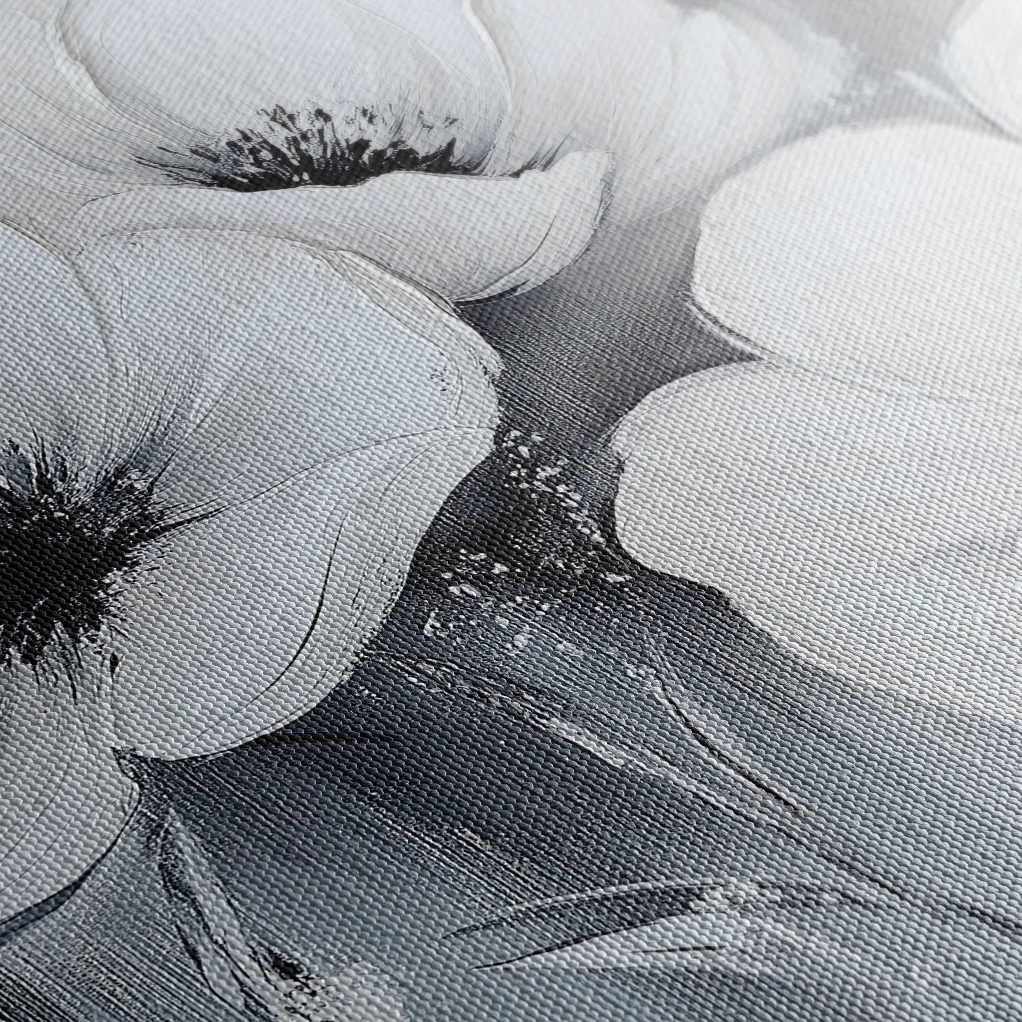 Floral 903 Canvas Art 18" x 24" / 45 x 60 cm / Black