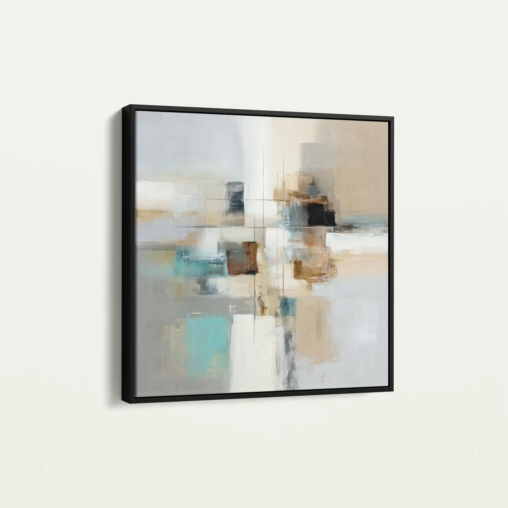 Abstract 904 Canvas Art 16" x 16" / 40 x 40 cm / Black