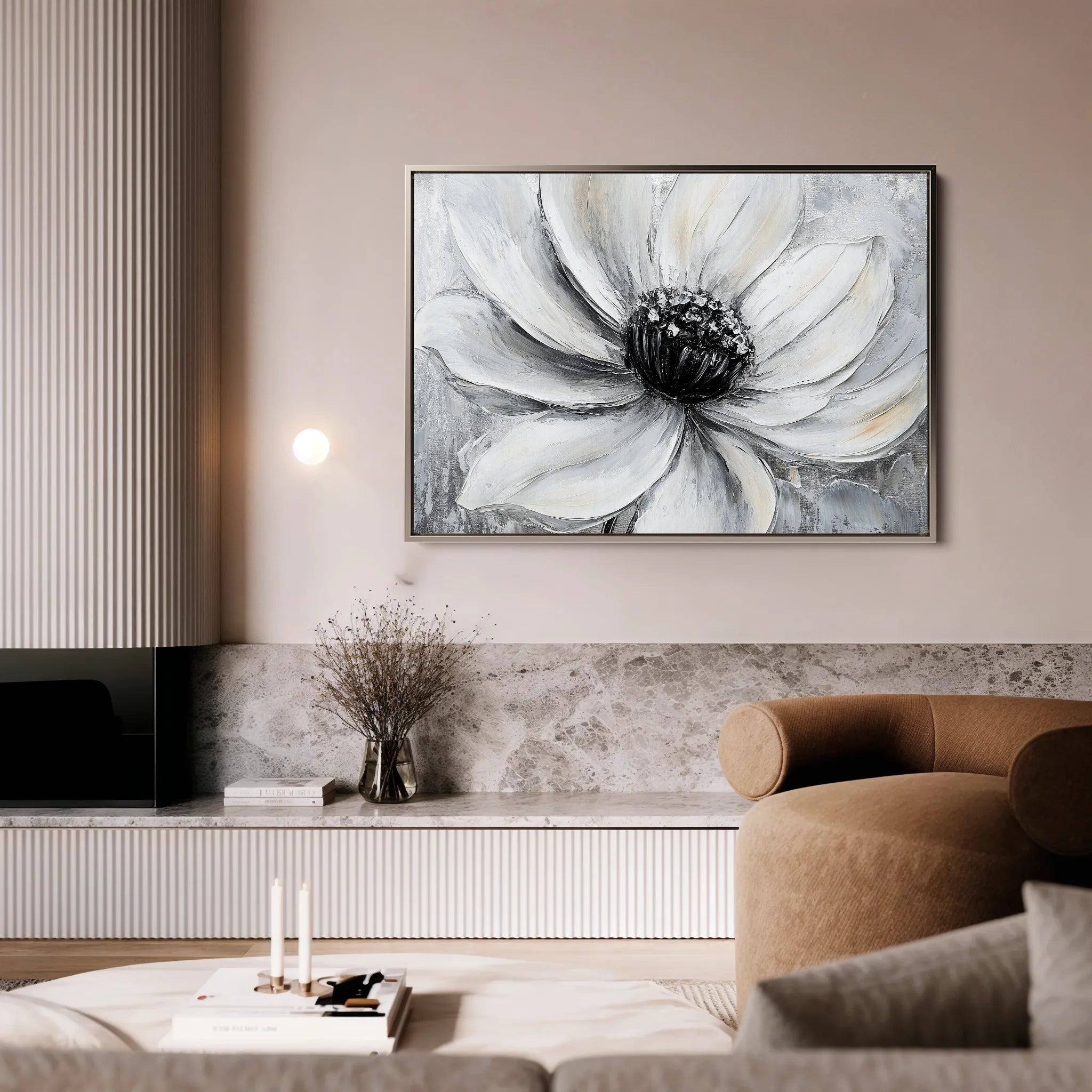 Floral 904 Canvas Art 18" x 24" / 45 x 60 cm / Black