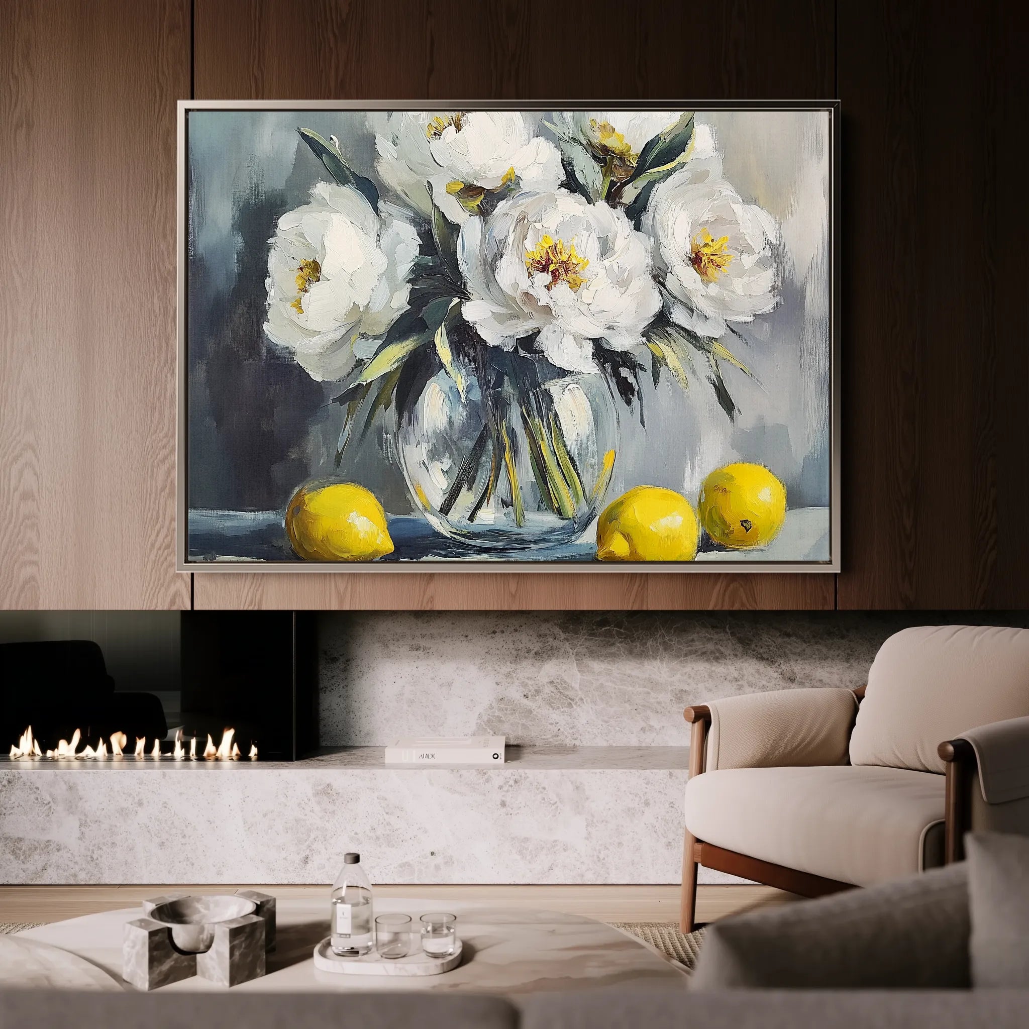 Floral 905 Canvas Art 18" x 24" / 45 x 60 cm / Black