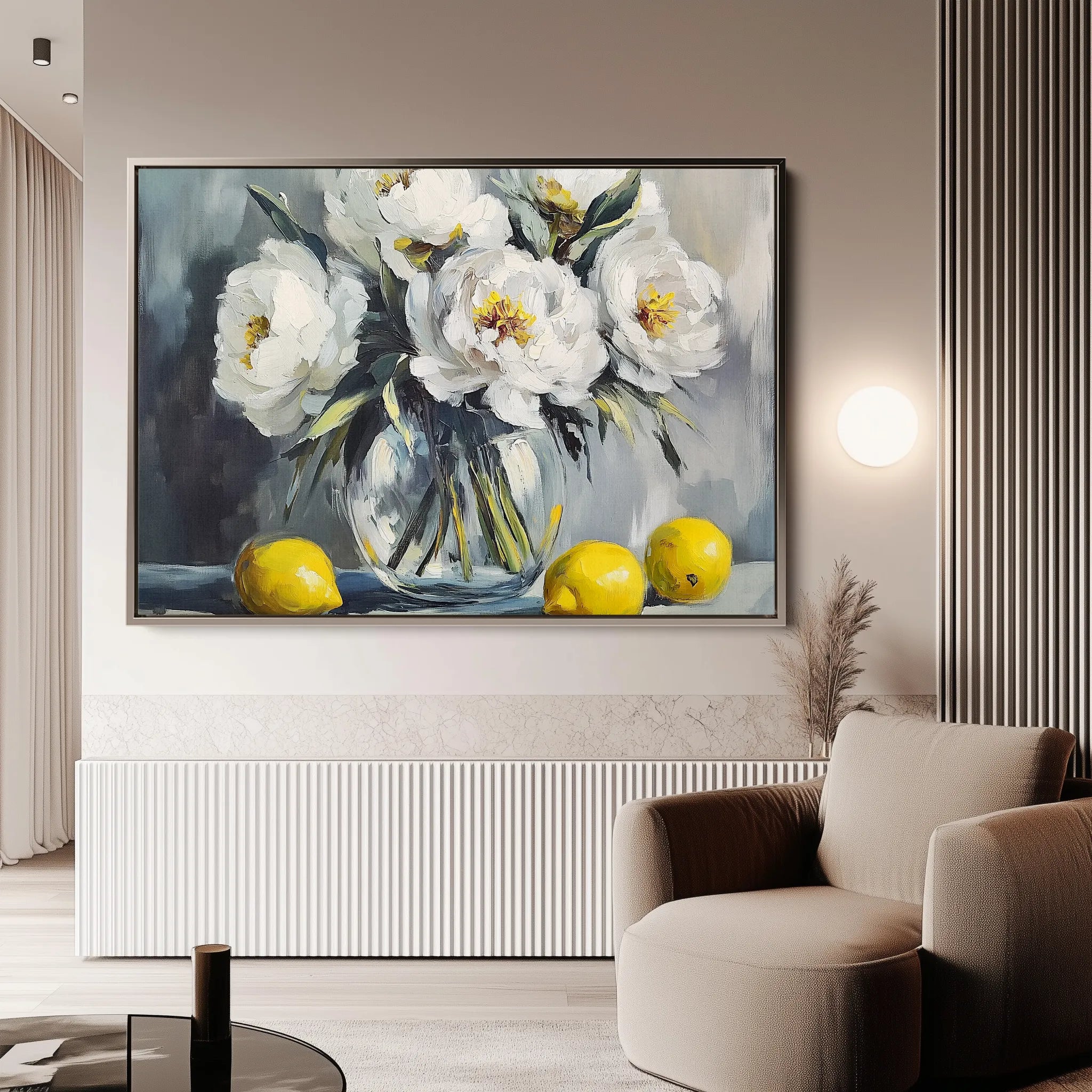 Floral 905 Canvas Art 18" x 24" / 45 x 60 cm / Black