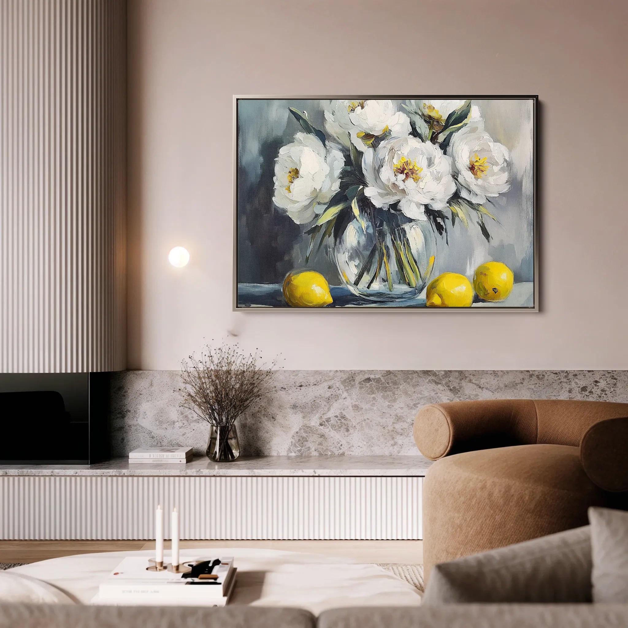 Floral 905 Canvas Art 18" x 24" / 45 x 60 cm / Black