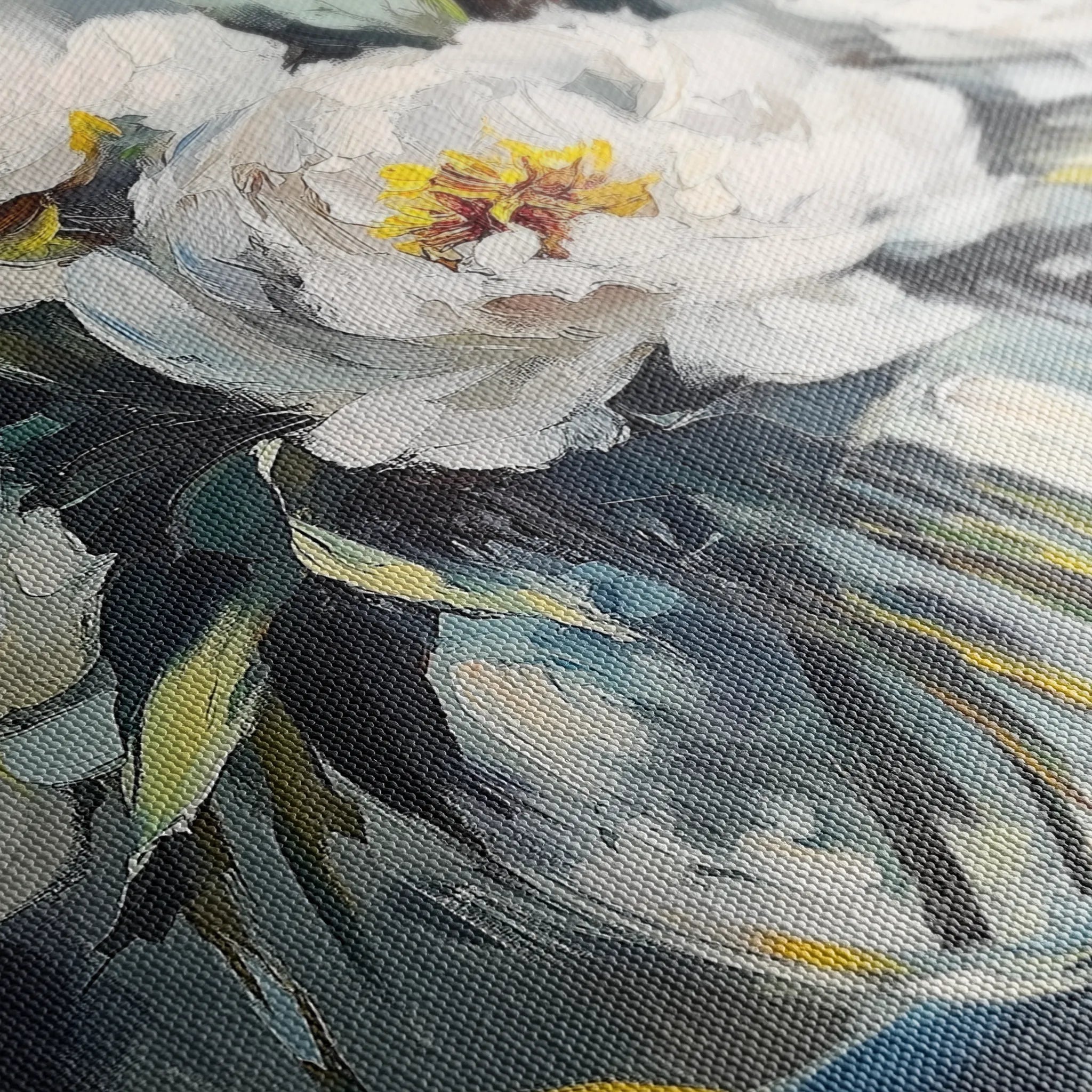Floral 905 Canvas Art 18" x 24" / 45 x 60 cm / Black