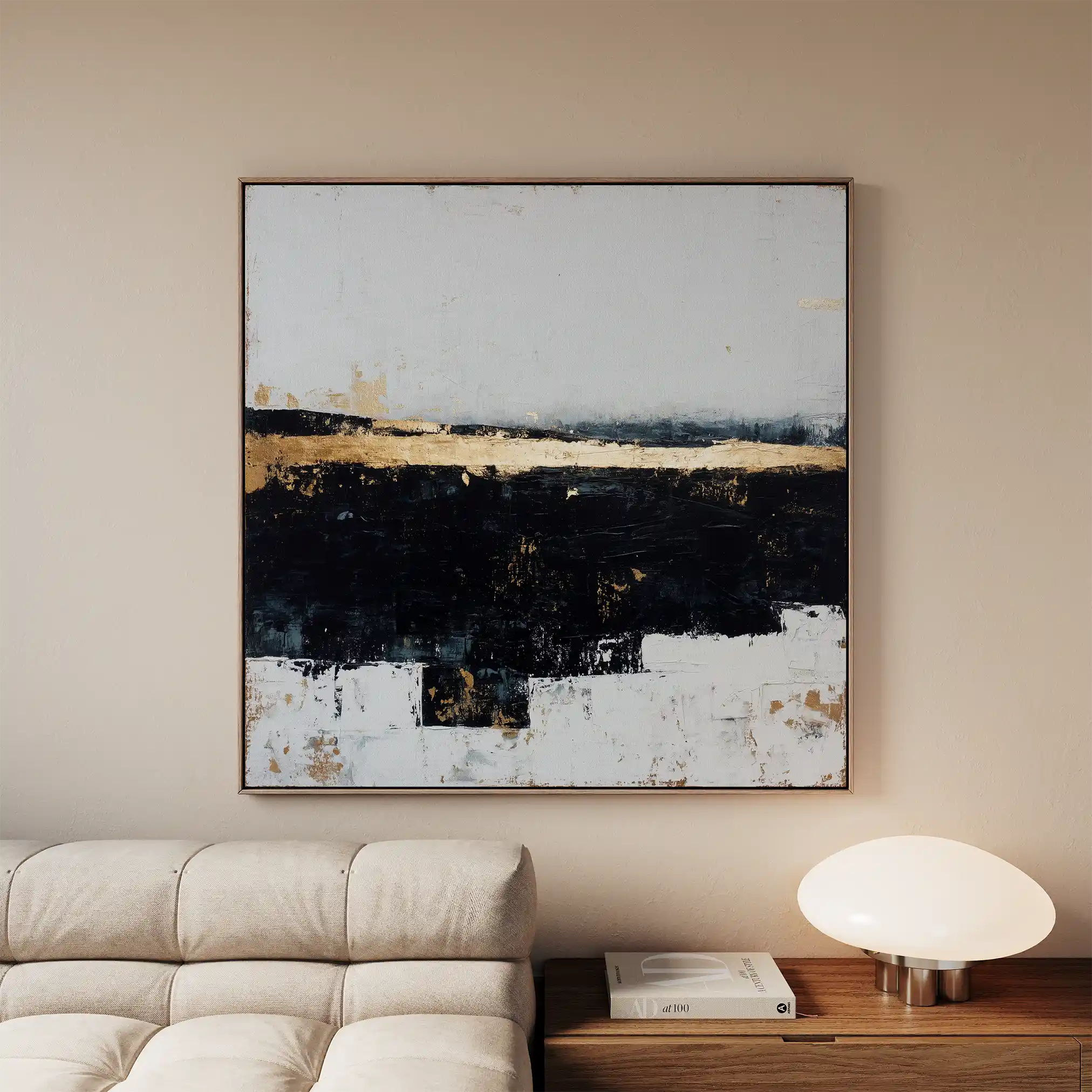 Abstract 906 Canvas Art 16" x 16" / 40 x 40 cm / Black