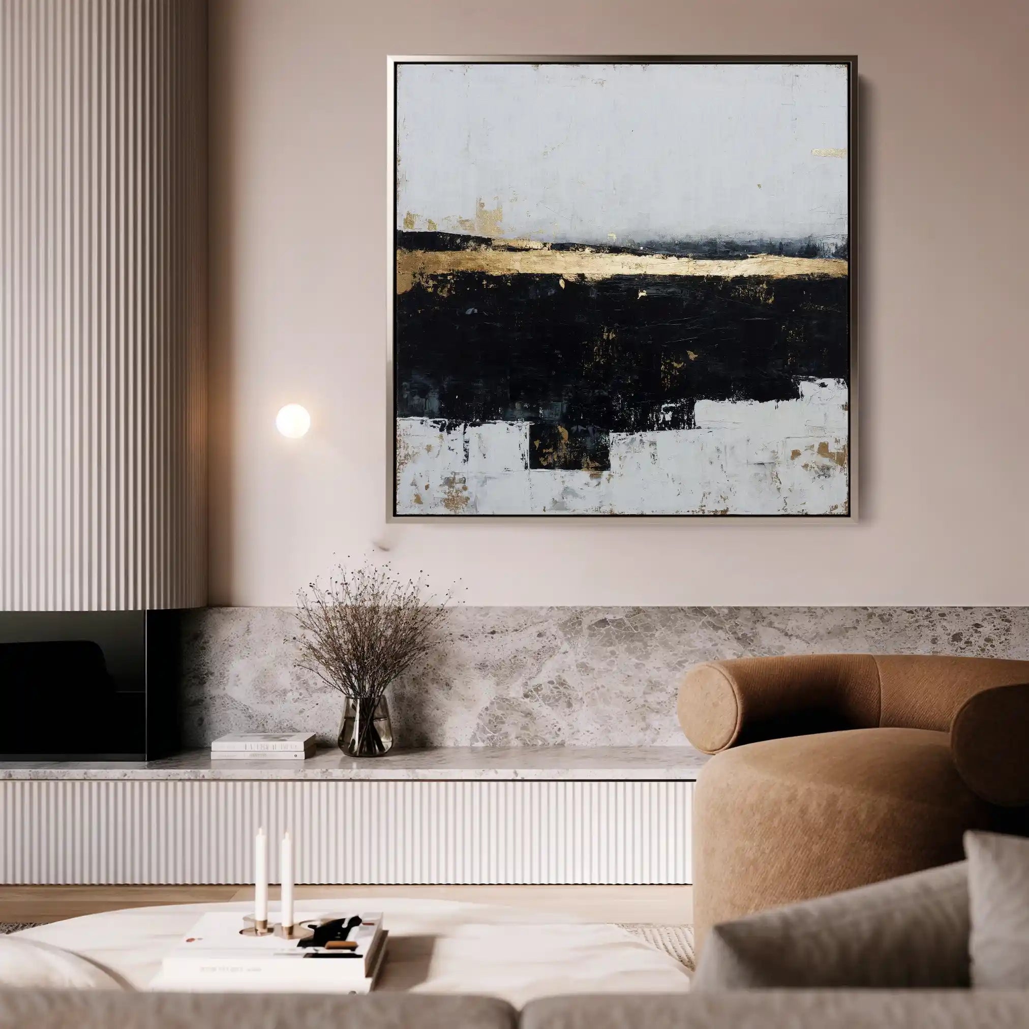 Abstract 906 Canvas Art 16" x 16" / 40 x 40 cm / Black