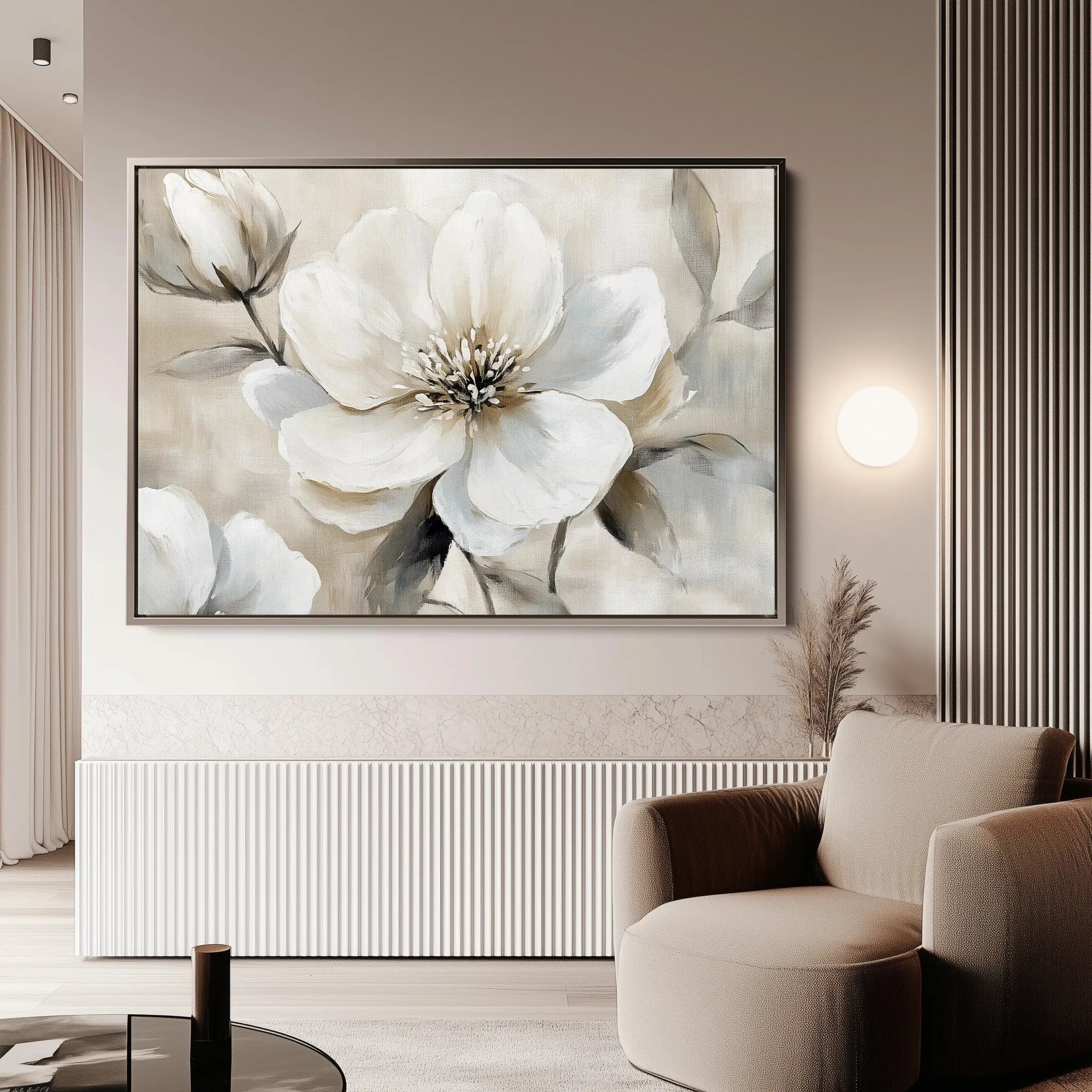 Floral 907 Canvas Art 18" x 24" / 45 x 60 cm / Black