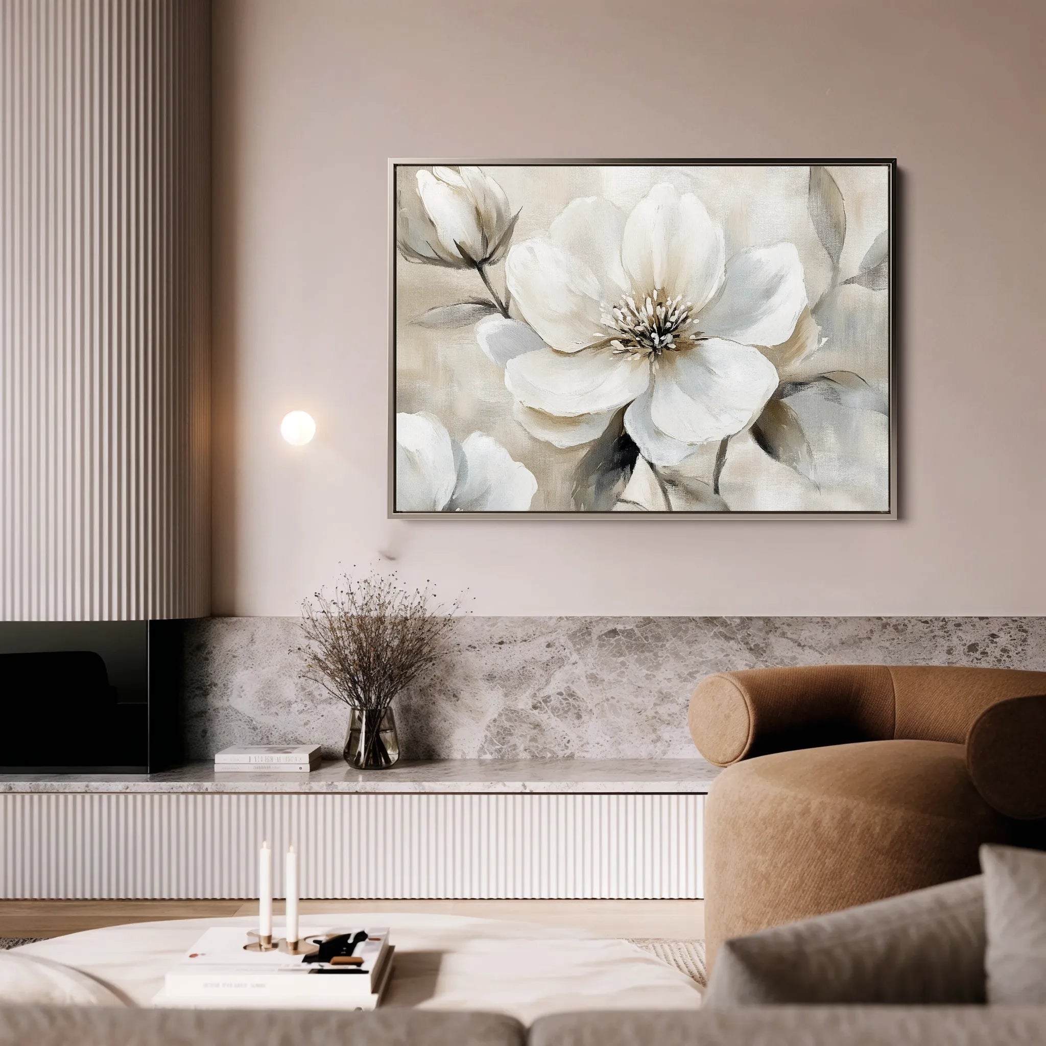 Floral 907 Canvas Art 18" x 24" / 45 x 60 cm / Black