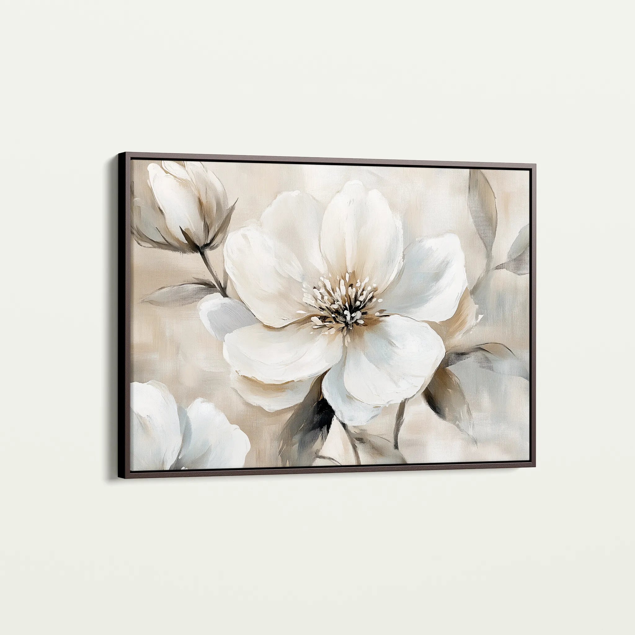 Floral 907 Canvas Art 18" x 24" / 45 x 60 cm / Black
