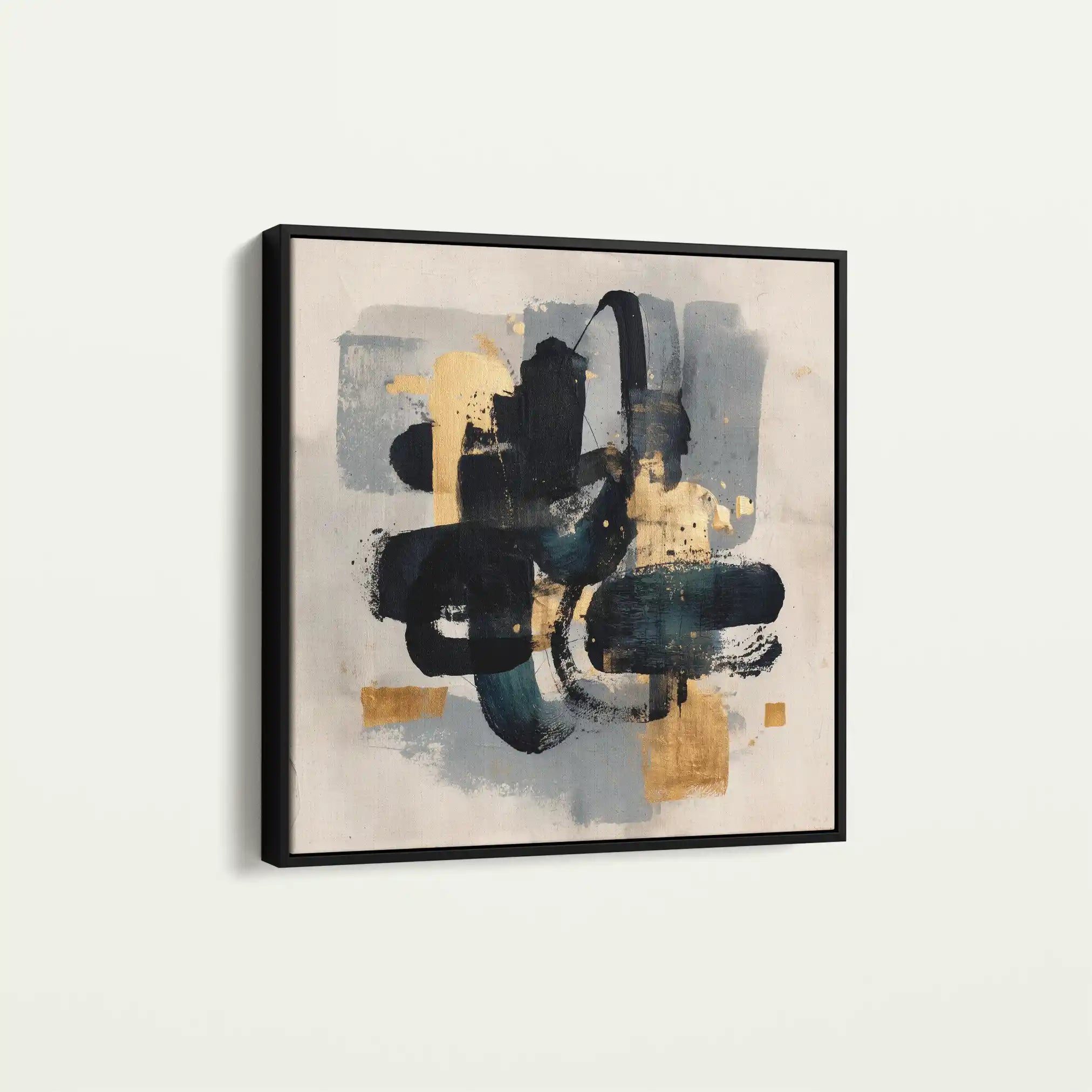 Abstract 908 Canvas Art 16" x 16" / 40 x 40 cm / Black