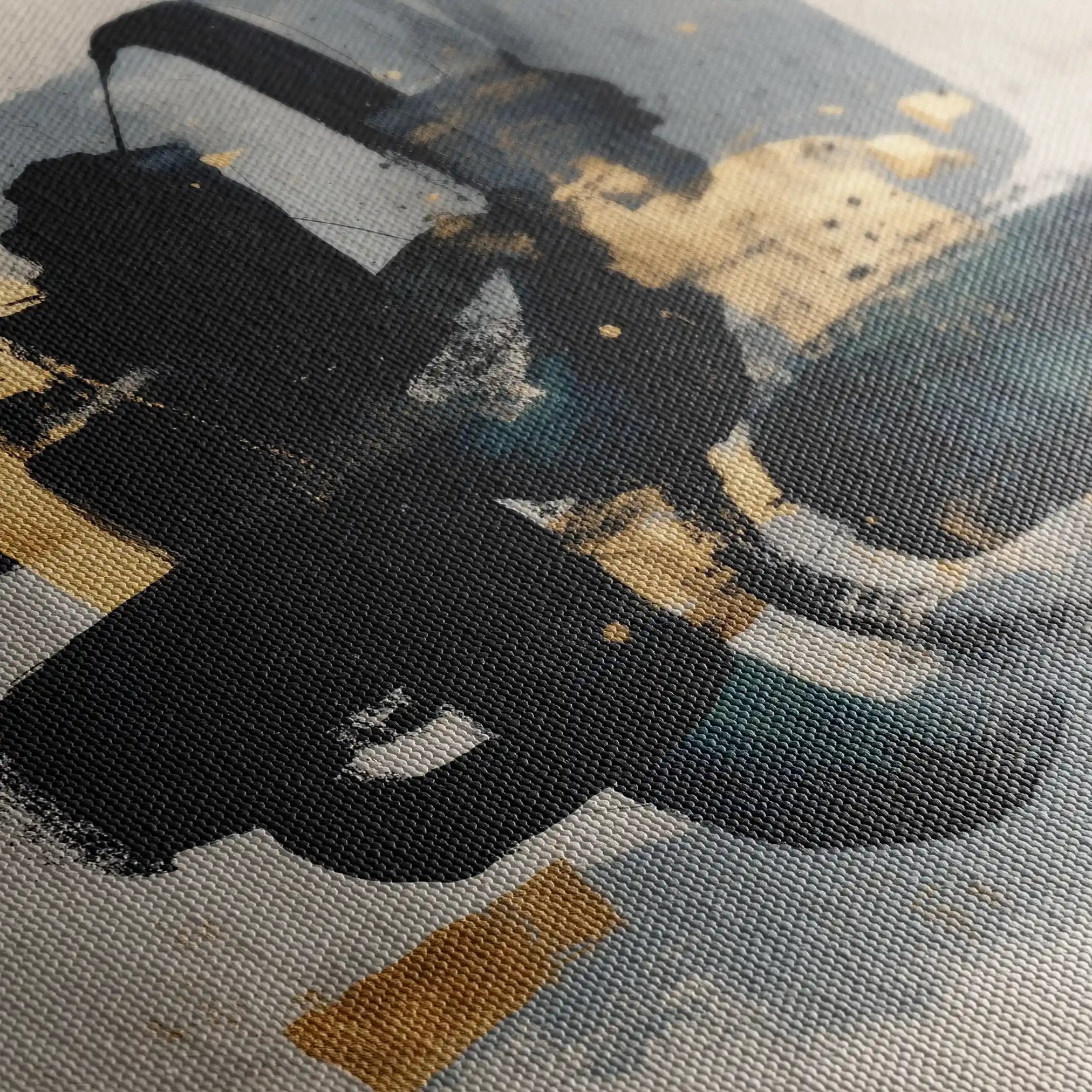 Abstract 908 Canvas Art 16" x 16" / 40 x 40 cm / Black