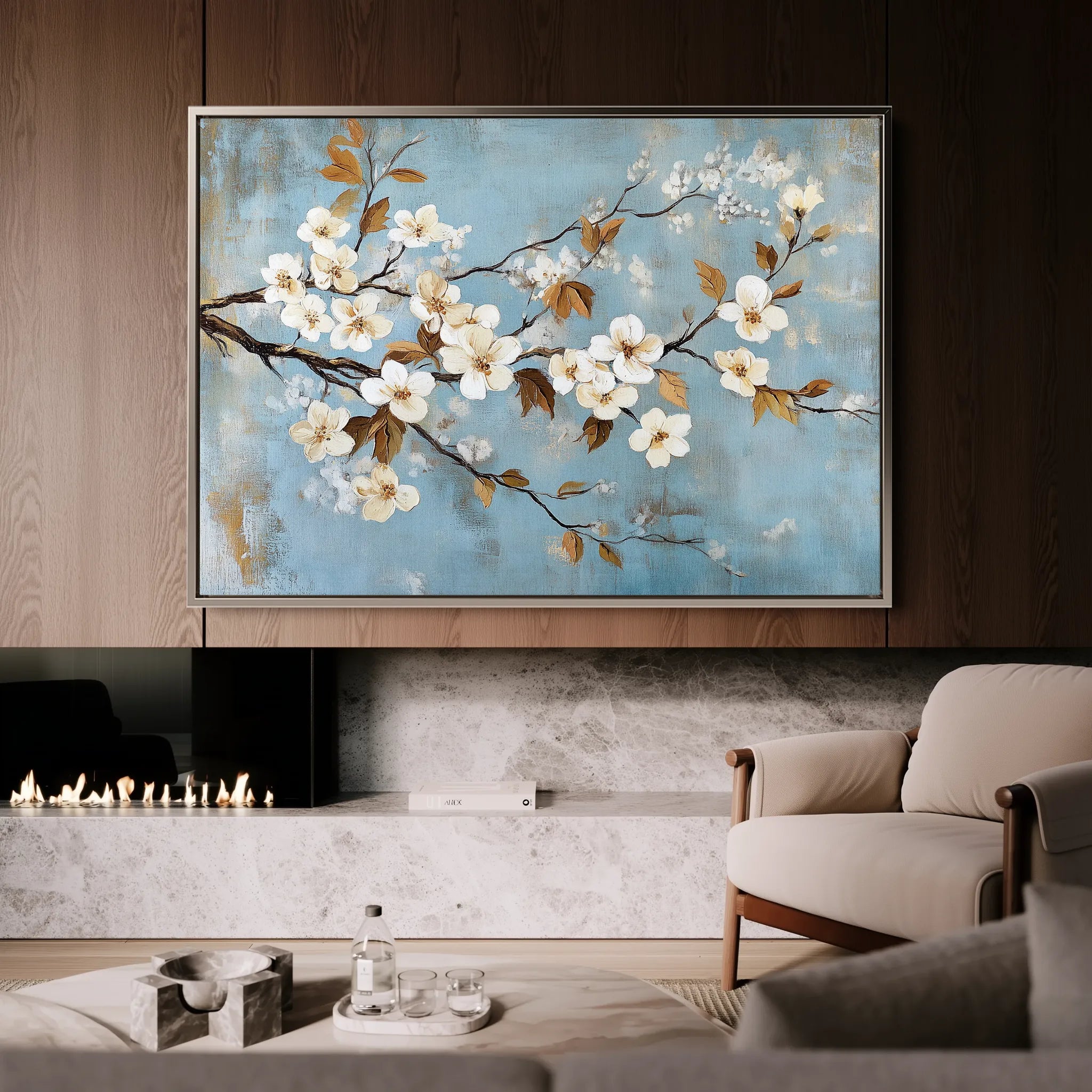 Floral 908 Canvas Art 18" x 24" / 45 x 60 cm / Black