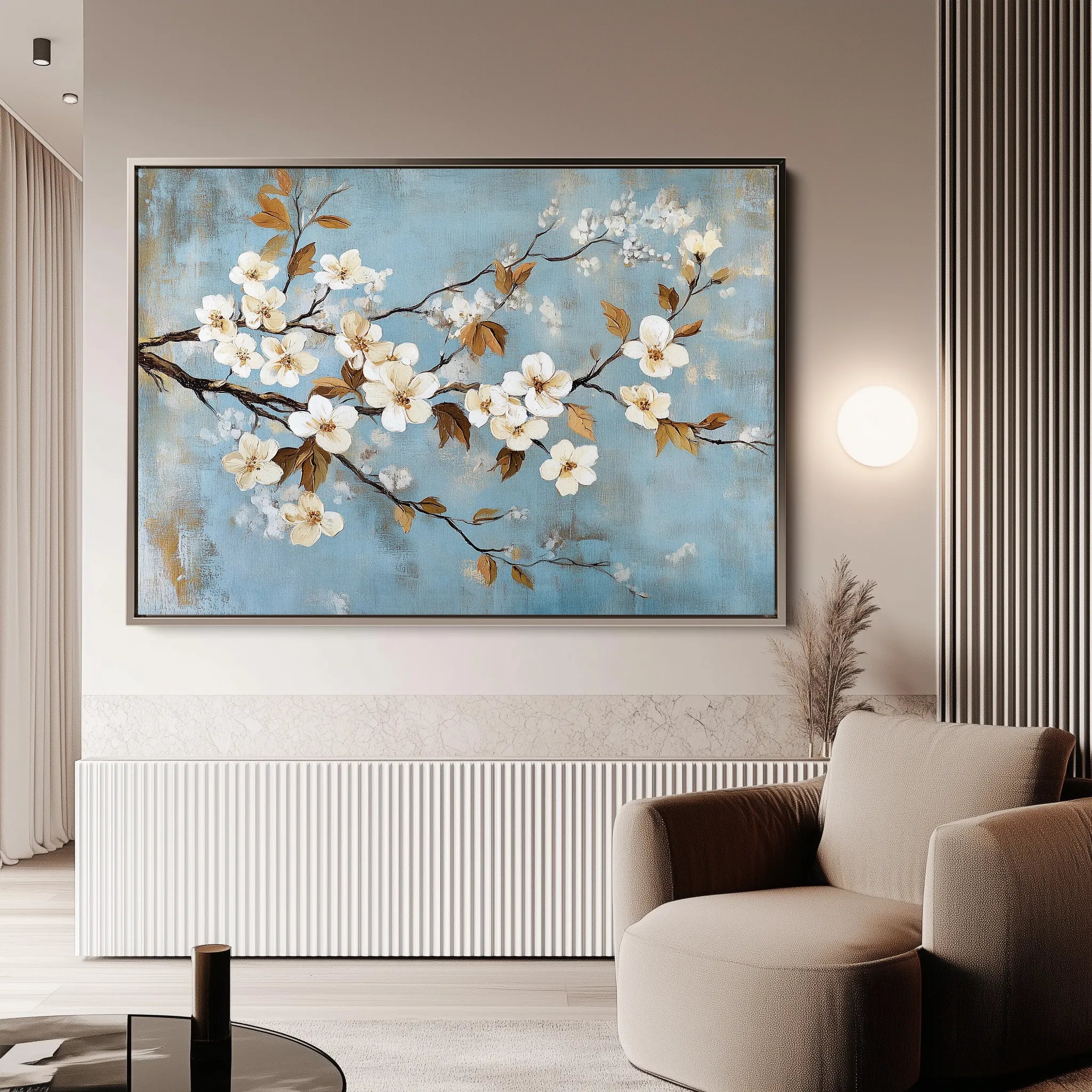 Floral 908 Canvas Art 18" x 24" / 45 x 60 cm / Black