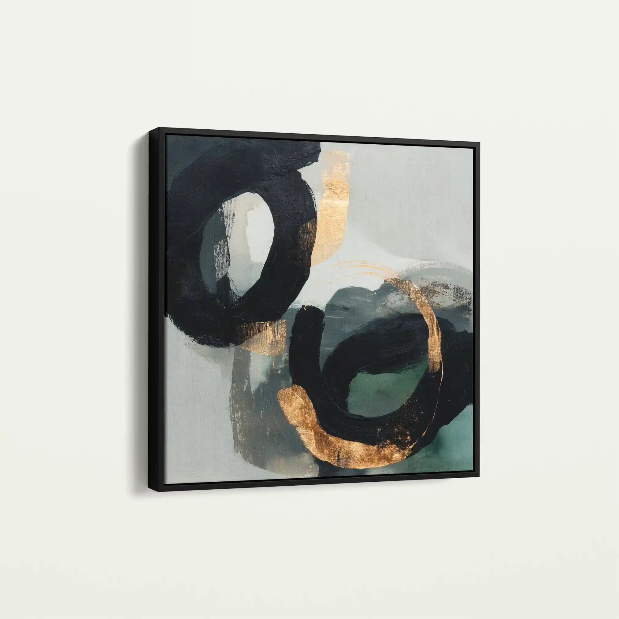 Abstract 909 Canvas Art 16" x 16" / 40 x 40 cm / Black