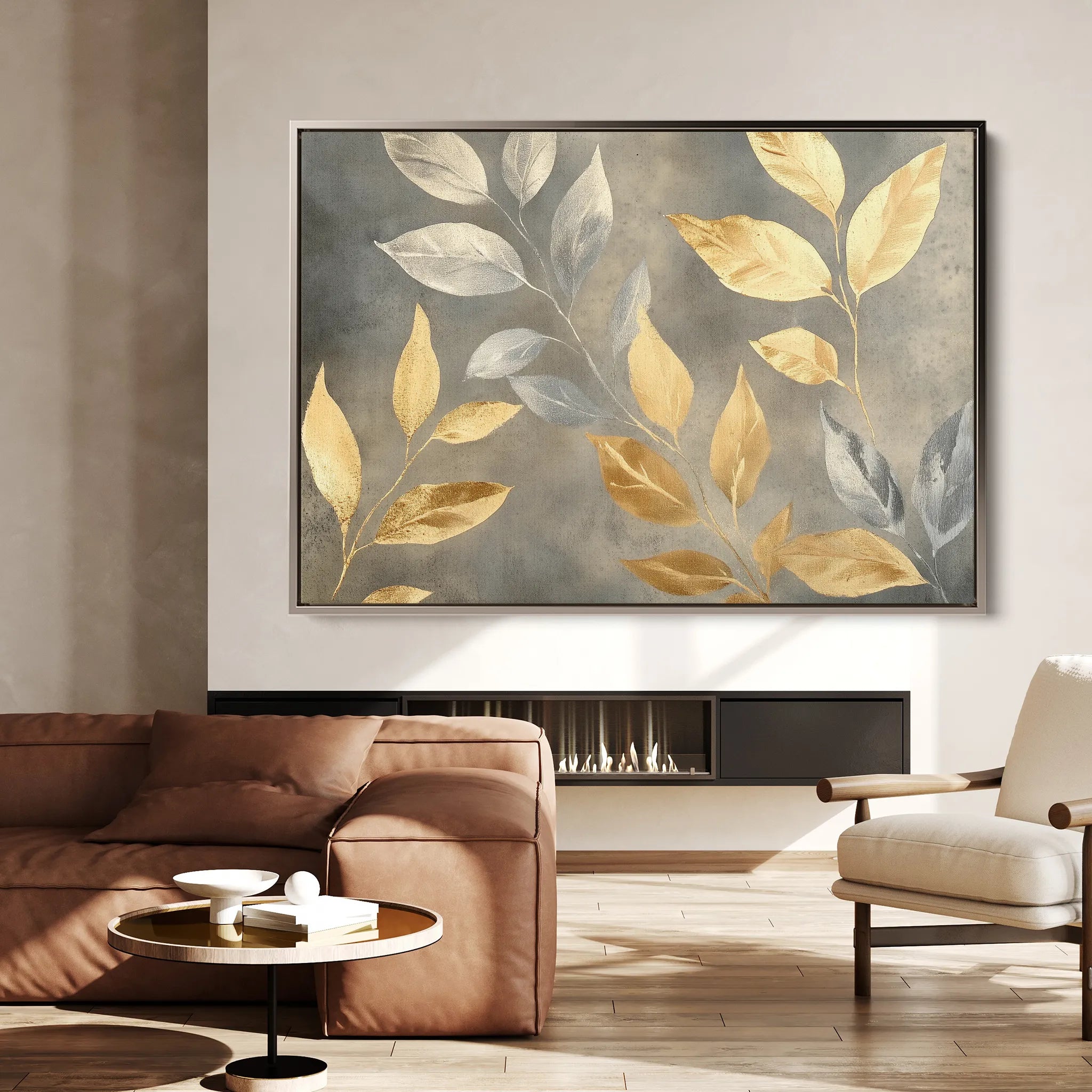 Floral 909 Canvas Art 18" x 24" / 45 x 60 cm / Black