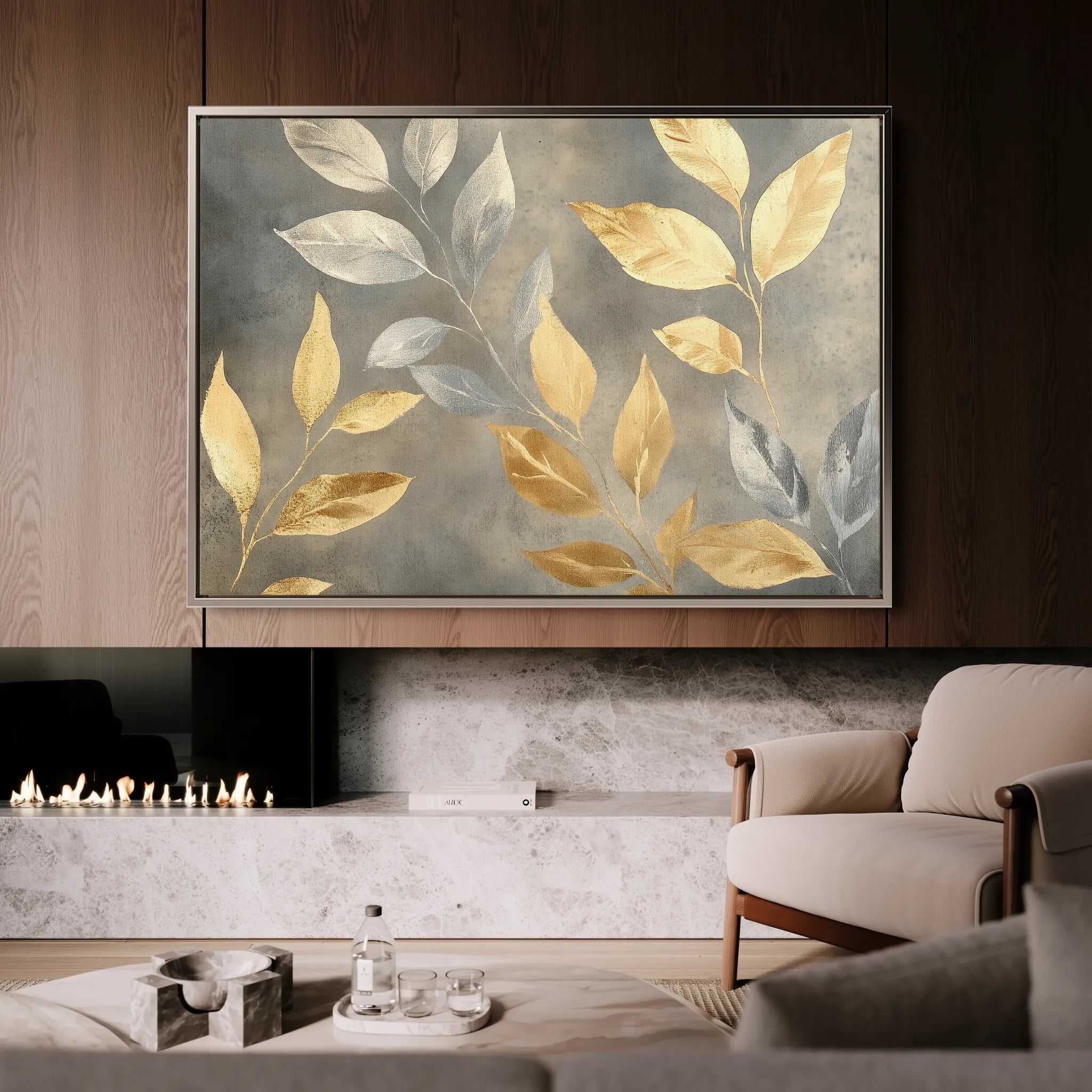 Floral 909 Canvas Art 18" x 24" / 45 x 60 cm / Black