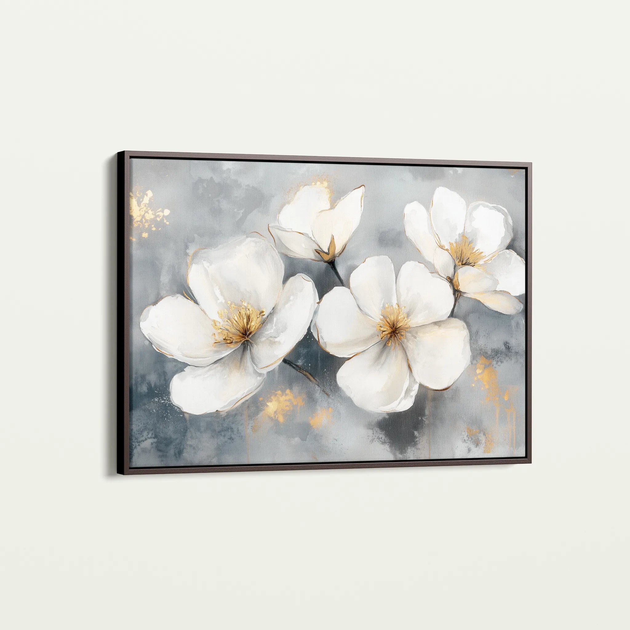 Floral 910 Canvas Art 18" x 24" / 45 x 60 cm / Black